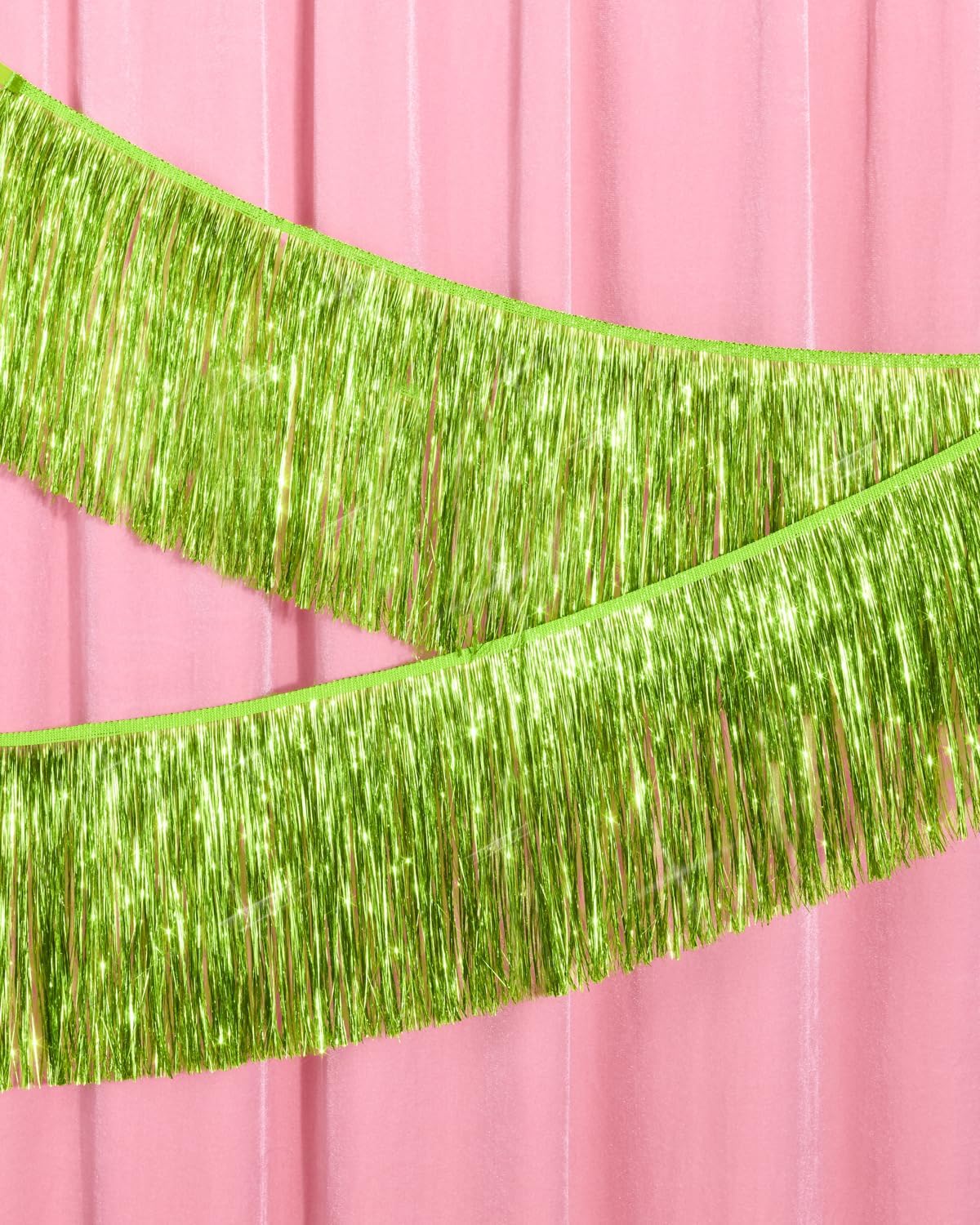 Party Decorations Lime Green Fringe Banner - 4 ft. | Bachelorette Party Supplies, Birthday Photo Booth, Margarita Bach Decor, Bridal Shower Backdrop