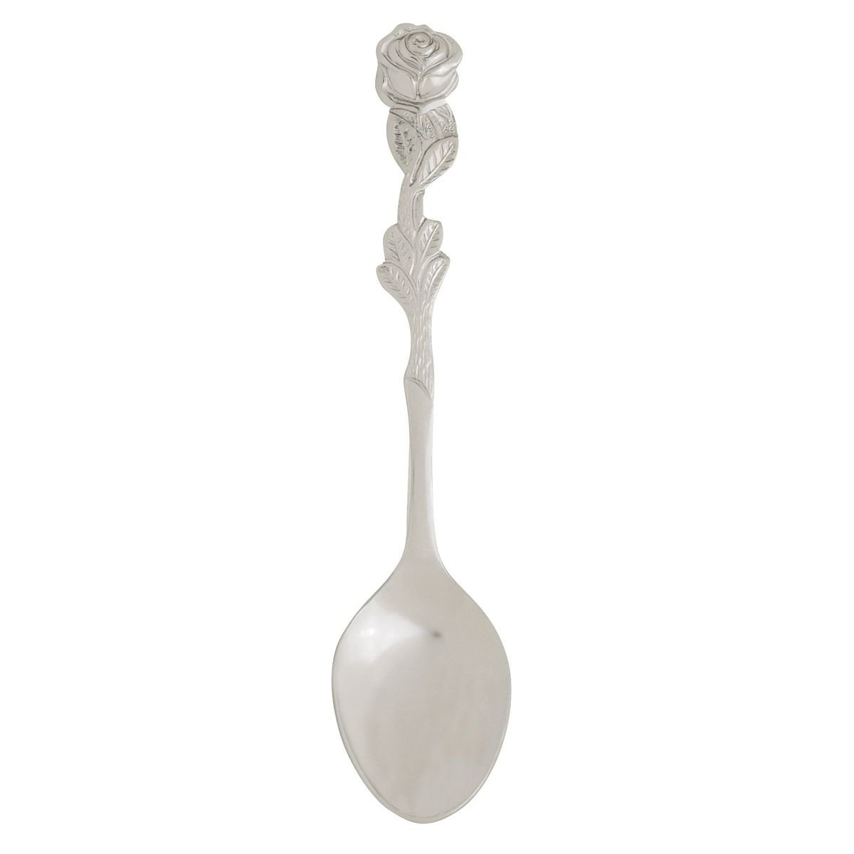 HIC 4.5&#x22; Rose Design Stainless Steel Demi Spoon - Stirring Coffee Espresso Demitasse