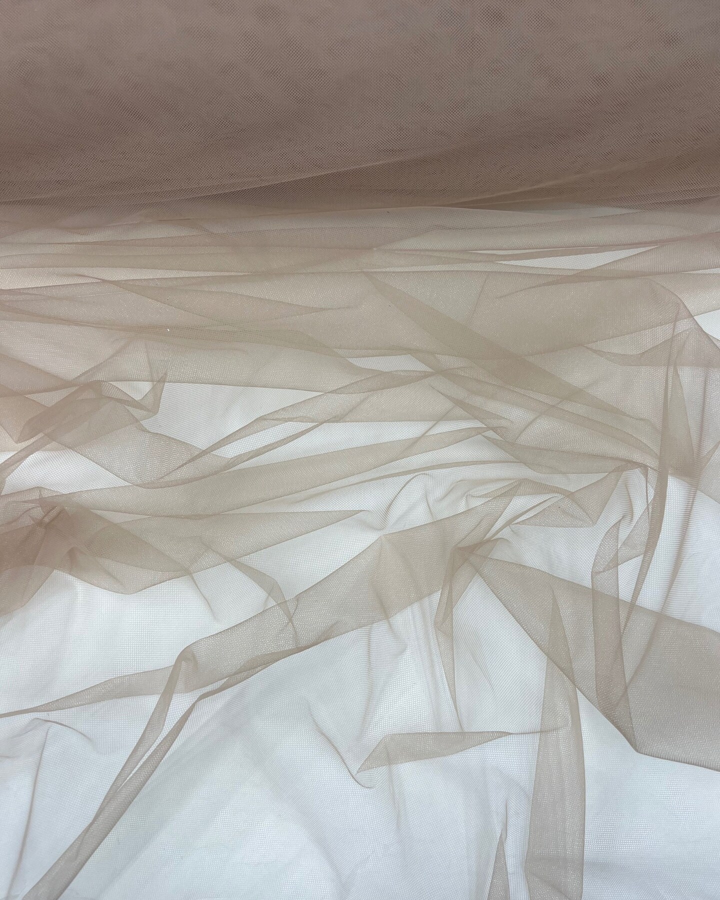Medium Nude Nylon Tulle Fabric by the Yard, 63" Wide Soft Stretch Mesh Fabric for Veils, Wedding Dresses, Decor & Sewing