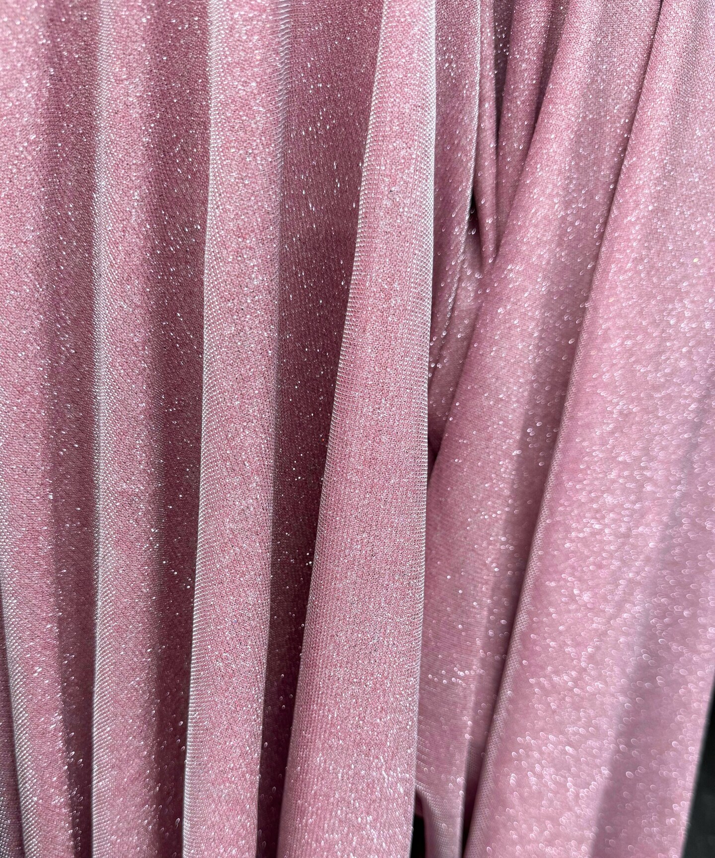 Pink Glitter Lurex Knit Fabric by the Yard, 2 Way Stretch, 60"