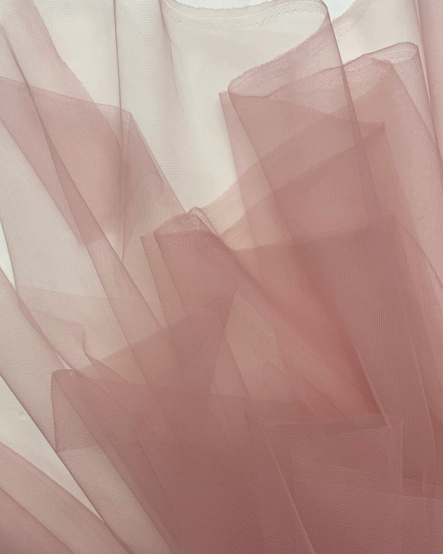 Blush Nylon Tulle Fabric by the Yard, 63" Wide Soft Stretch Mesh Fabric for Veils, Wedding Dresses, Decor & Sewing
