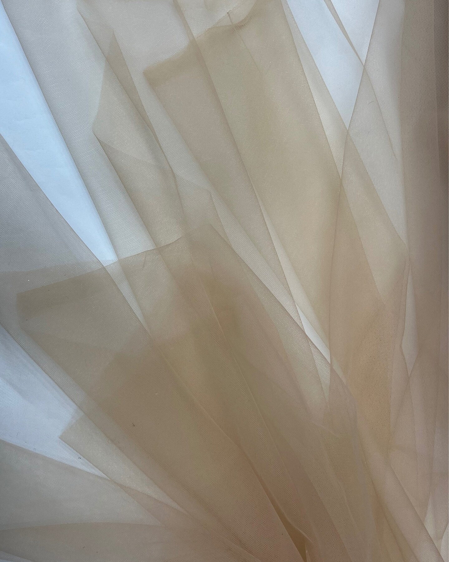 Light Nude Nylon Tulle Fabric by the Yard, 63" Wide Soft Stretch Mesh Fabric for Veils, Wedding Dresses, Decor & Sewing