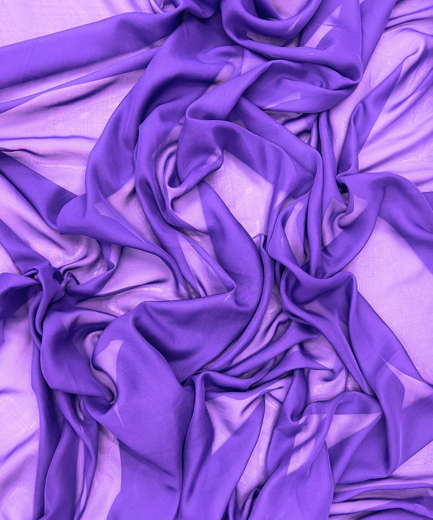 Purple Matte Chiffon Fabric by the Yard, 58" Wide Lightweight Sheer Draping Fabric for Chuppah, Wedding Arch, Table Runner