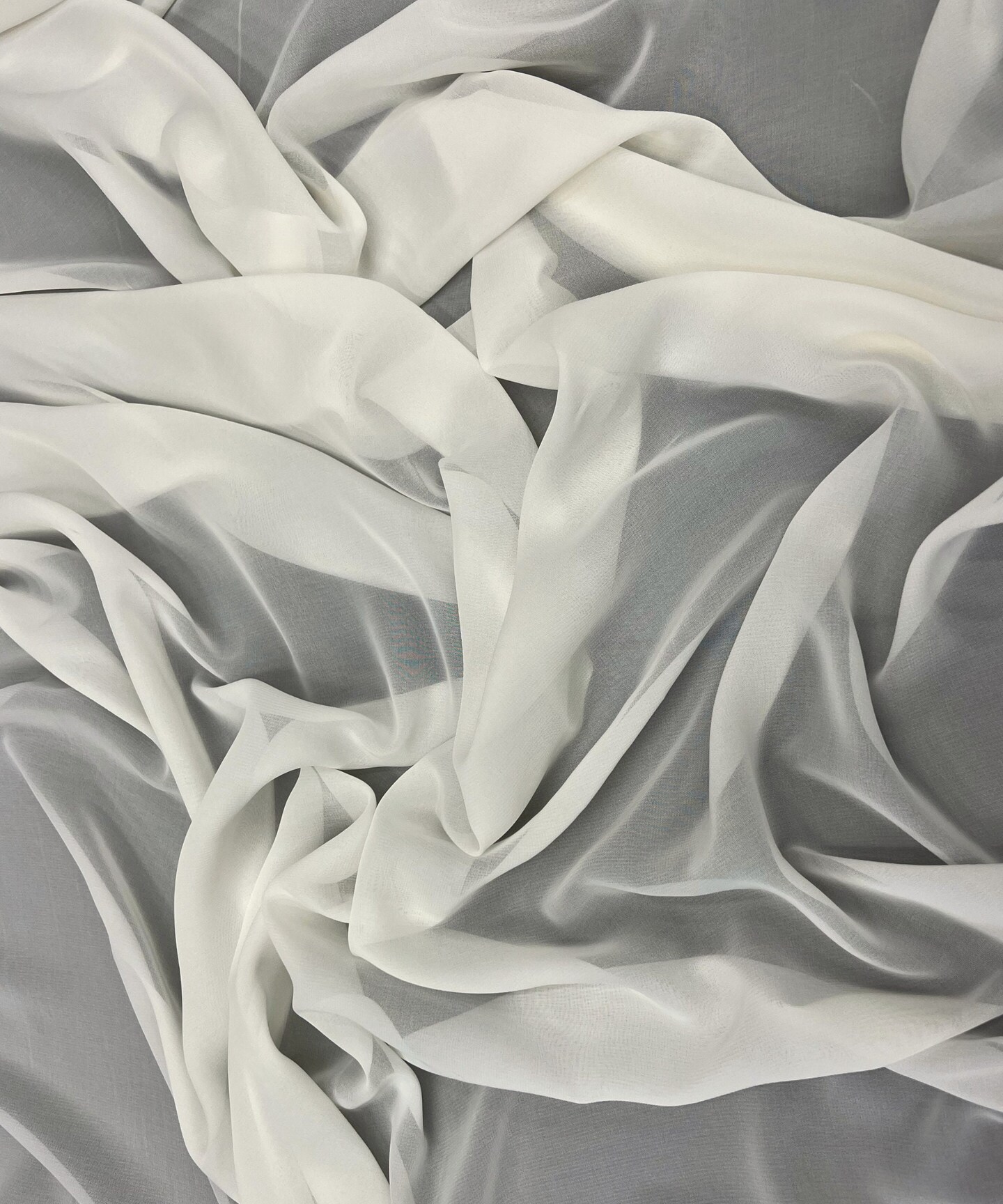 Ivory Matte Chiffon Fabric by the Yard, 58" Wide Lightweight Sheer Draping Fabric for Chuppah, Wedding Arch, Table Runner