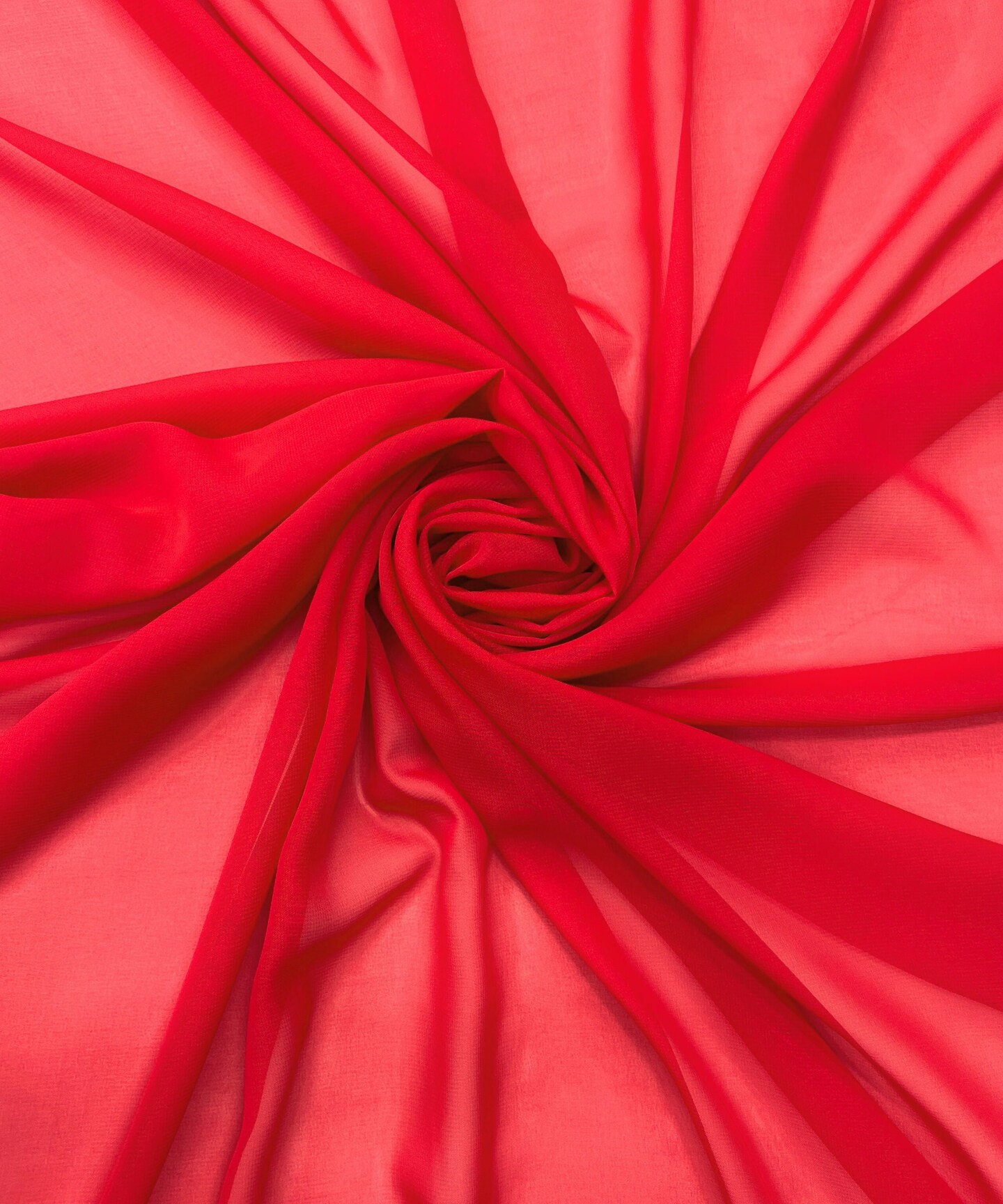 Red Matte Chiffon Fabric by the Yard, 58" Wide Lightweight Sheer Draping Fabric for Chuppah, Wedding Arch, Table Runner