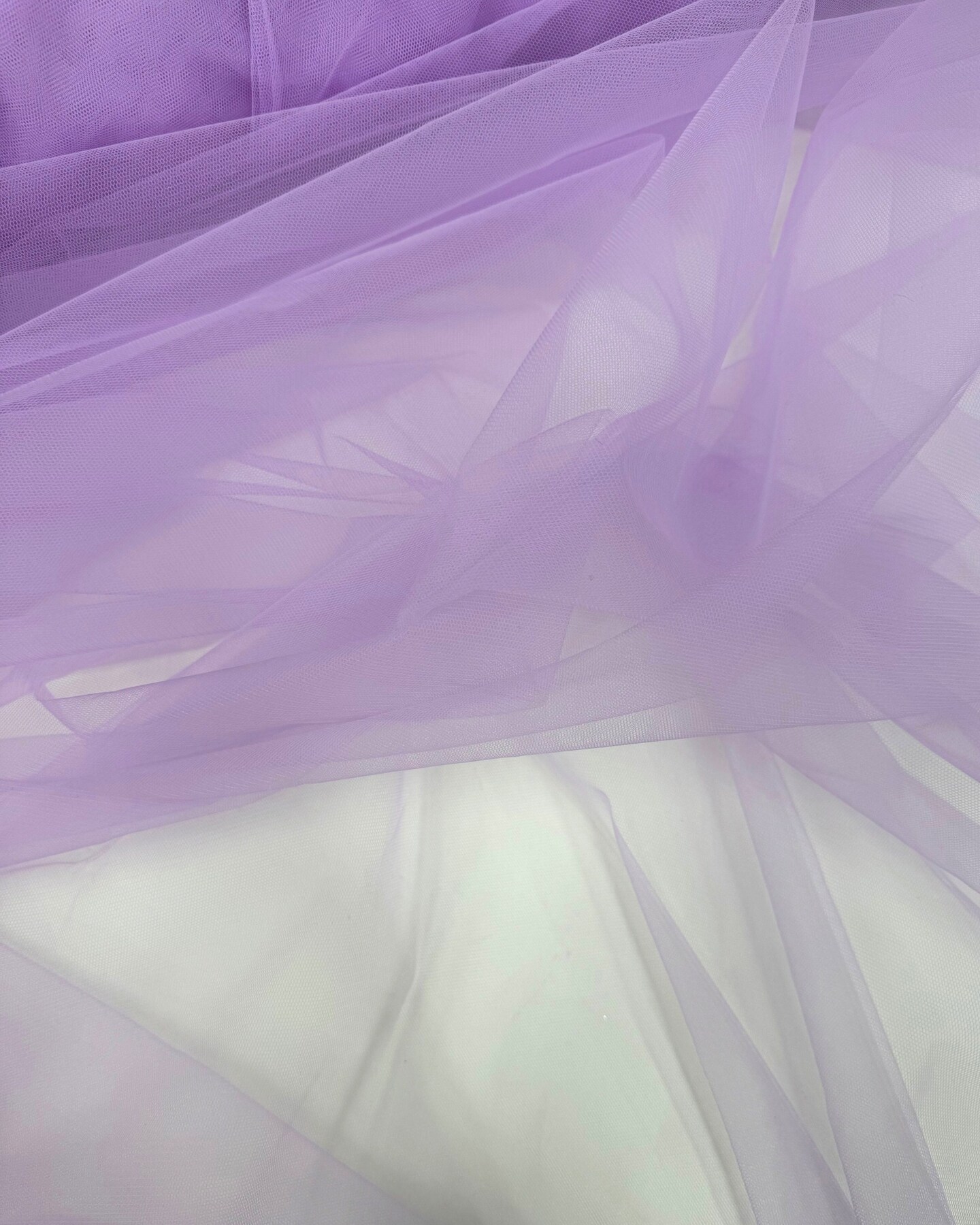 Lavender Nylon Tulle Fabric by the Yard, 63" Wide Soft Stretch Mesh Fabric for Veils, Wedding Dresses, Decor & Sewing