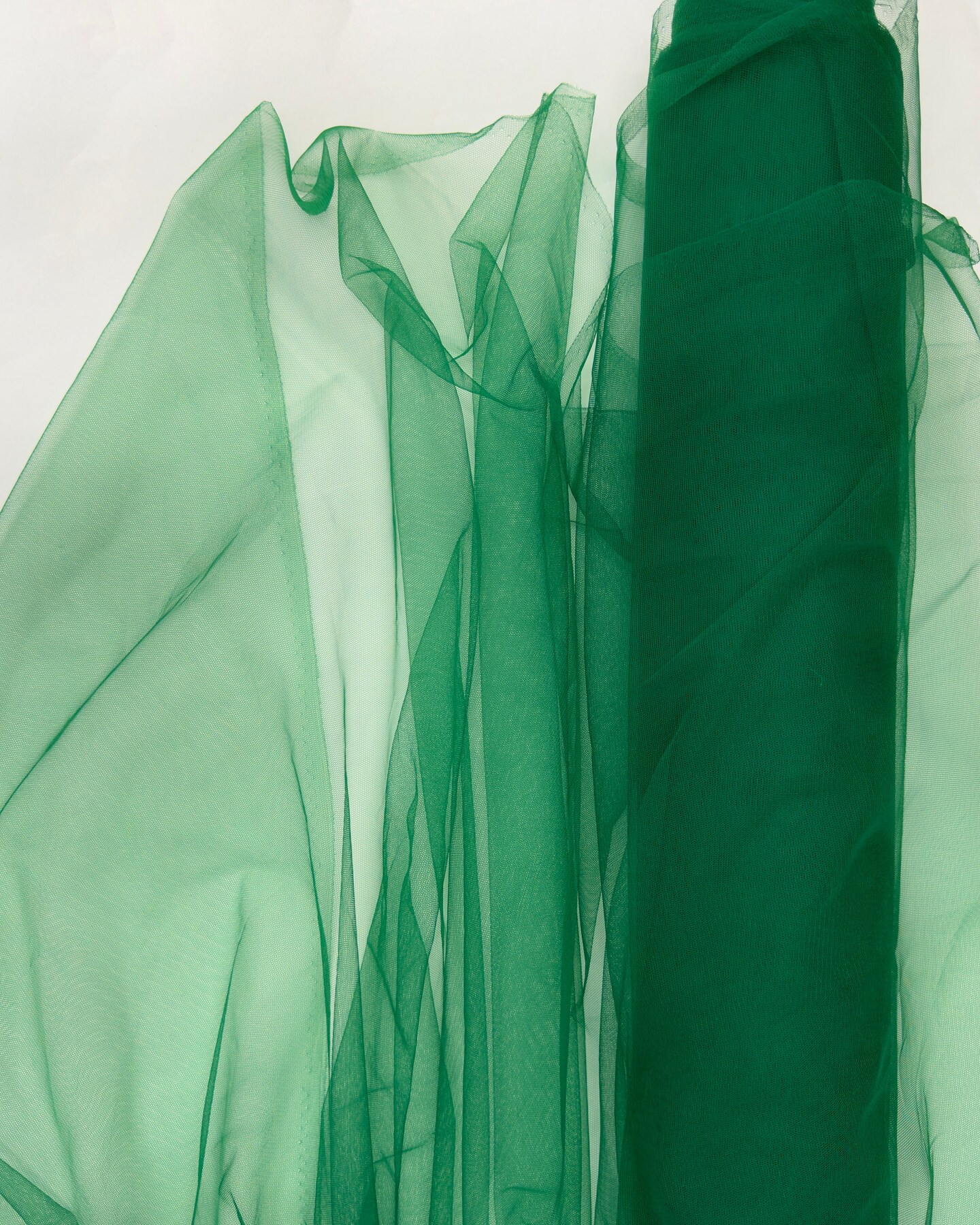 Green Nylon Tulle Fabric by the Yard, 63" Wide Soft Stretch Mesh Fabric for Veils, Wedding Dresses, Decor & Sewing