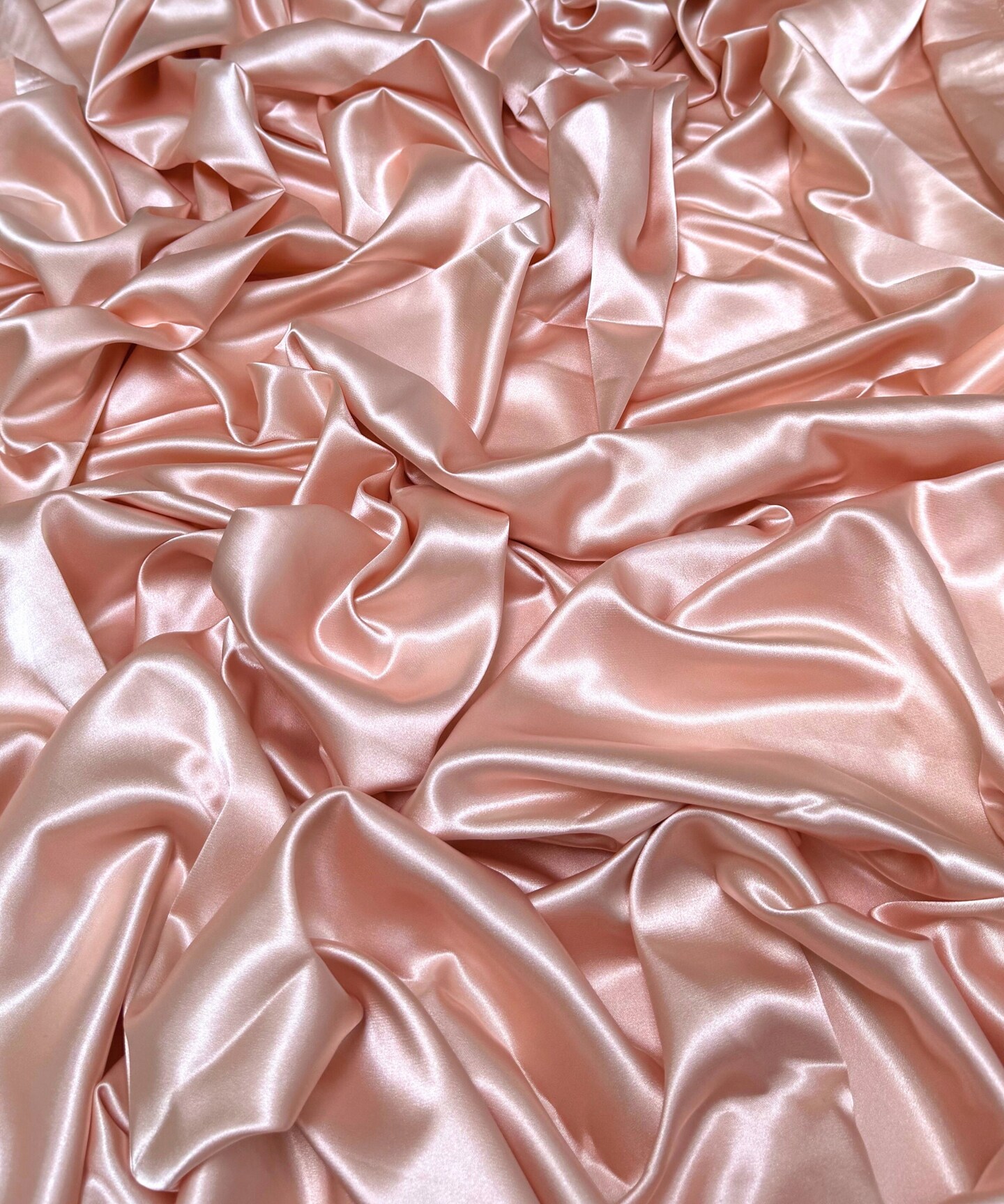 Blush Pink Stretch Charmeuse Satin Fabric by the Yard, 58" Wide Silky Lightweight Satin for Bridesmaid Dresses, Gowns, Lingerie