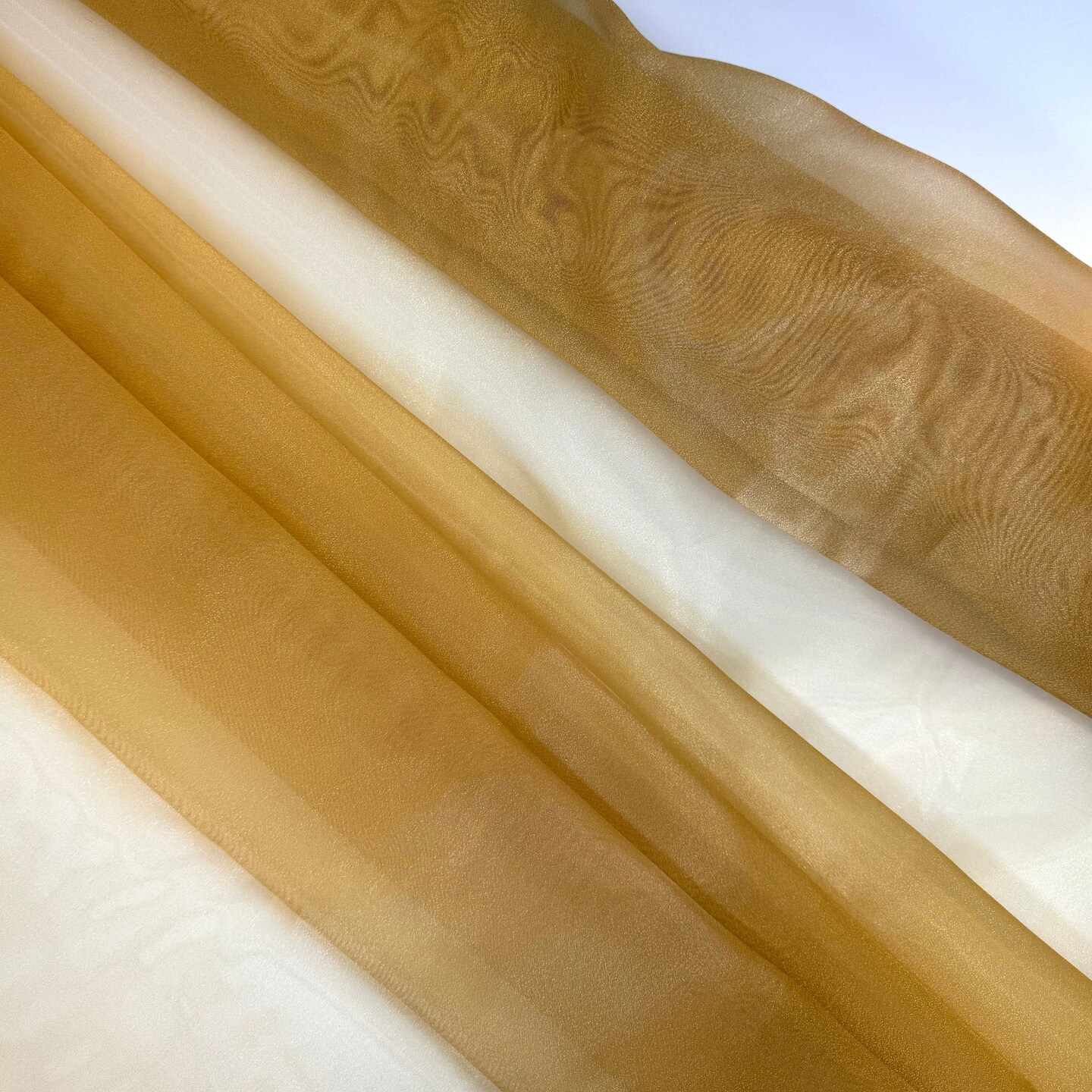 Gold Crystal Organza Fabric by the Yard, 60" Wide Sheer Lightweight Organza for Wedding Dresses, Event Decor, Curtains & Sewing