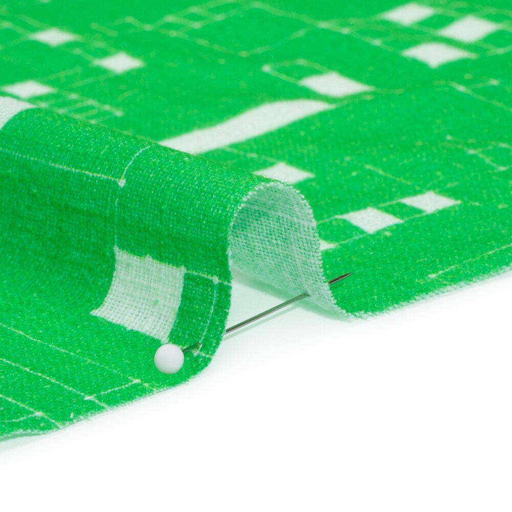 1 Yard Kelly Green Blocked In Cotton Gauze Fabric 57 inch Width