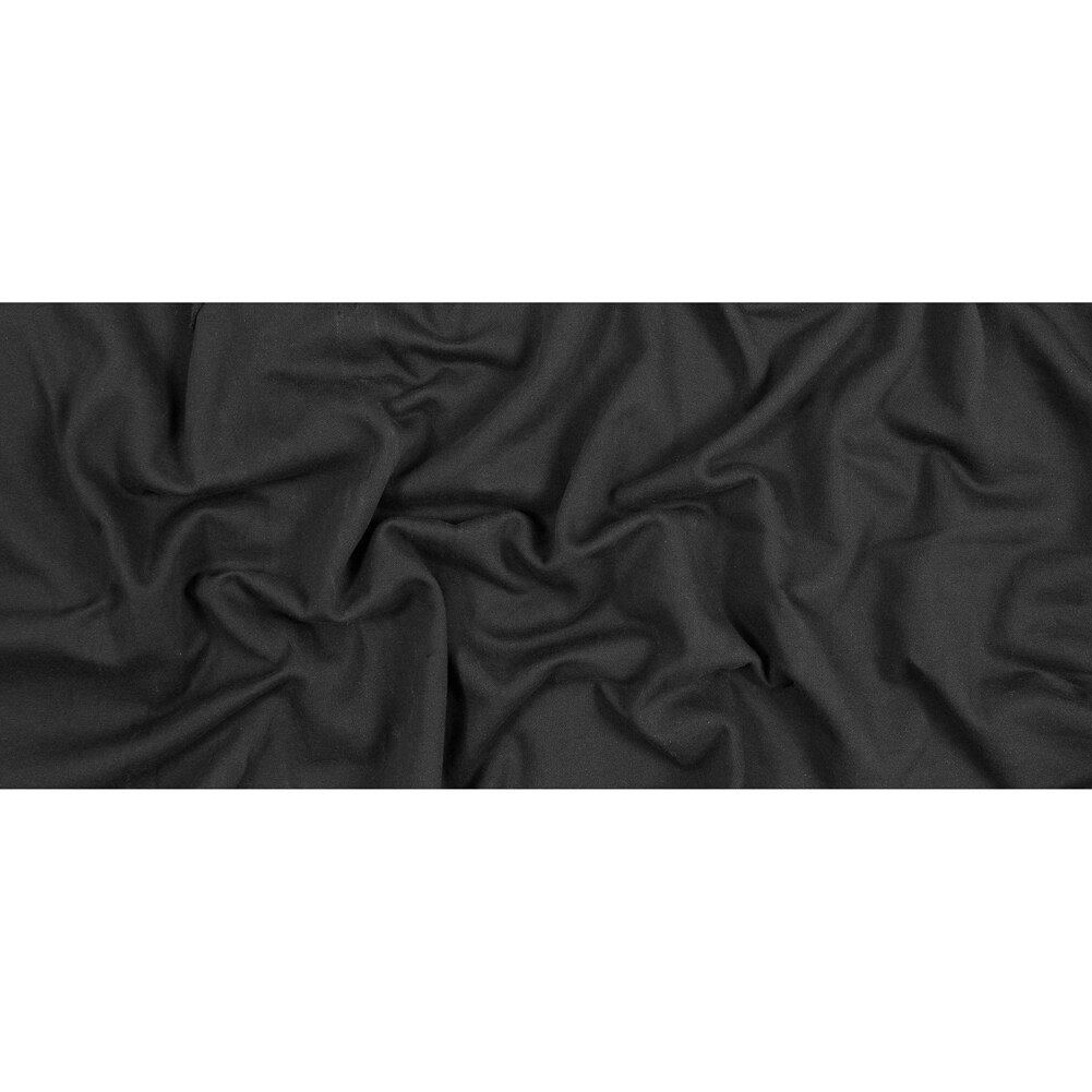 1 Yard Black Cotton Polyester Brushed Fleece Solid Knit Apparel Fabric 60 inch Width