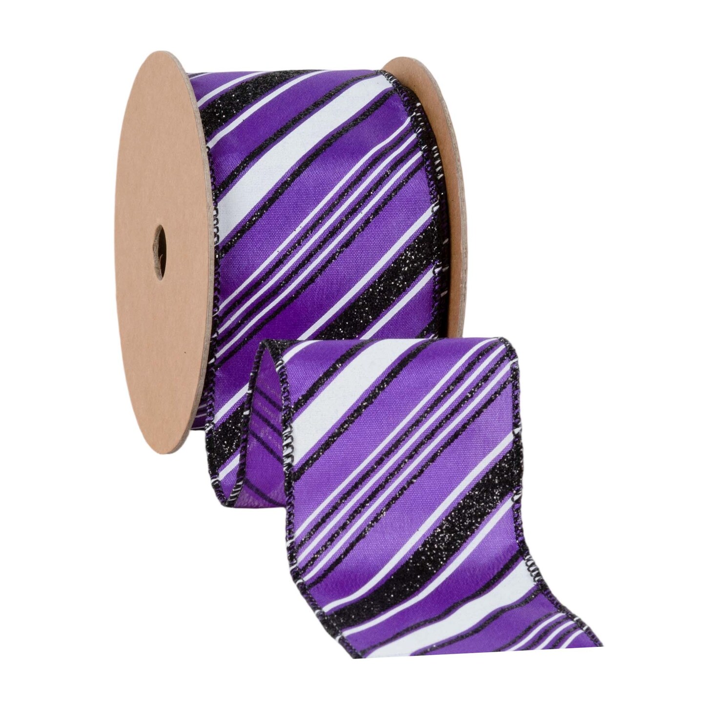 LaRibbons 1 1/2&#x22; - 2 1/2&#x22; Wired Ribbon | Candy Stripe | 10 Yard Roll