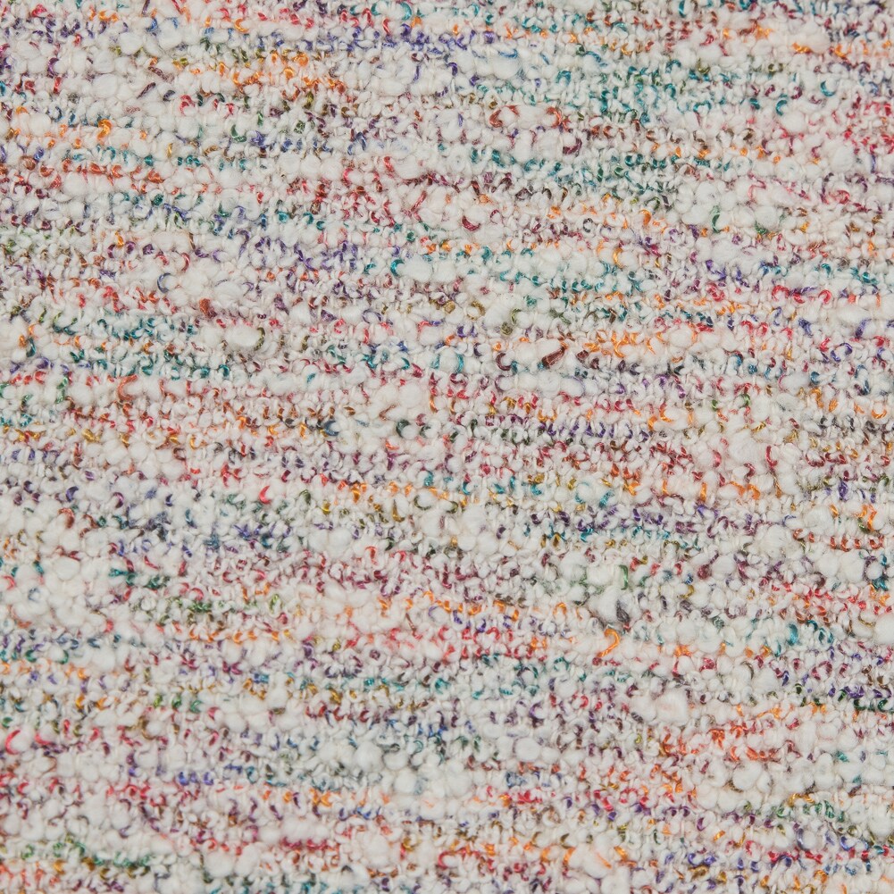 1 Yard Multicolor &#x26; Ivory Crepe Back Boucled Cotton Tweed Fabric