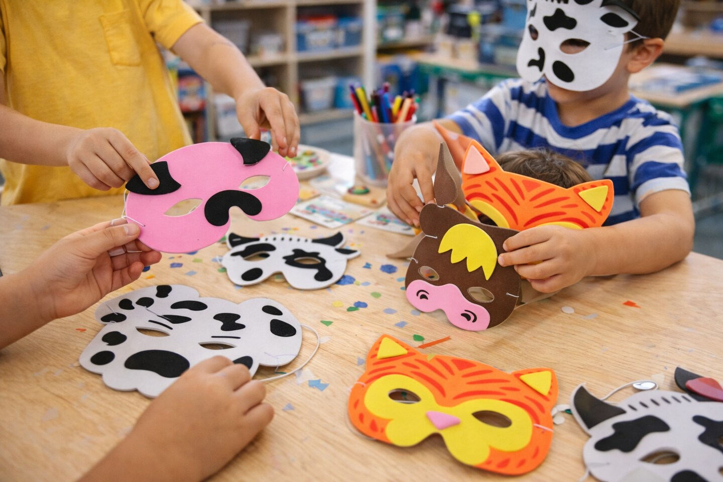 Foam Farm Animal Masks for Kids, Assorted Animal Costume Masks, 12 Pack