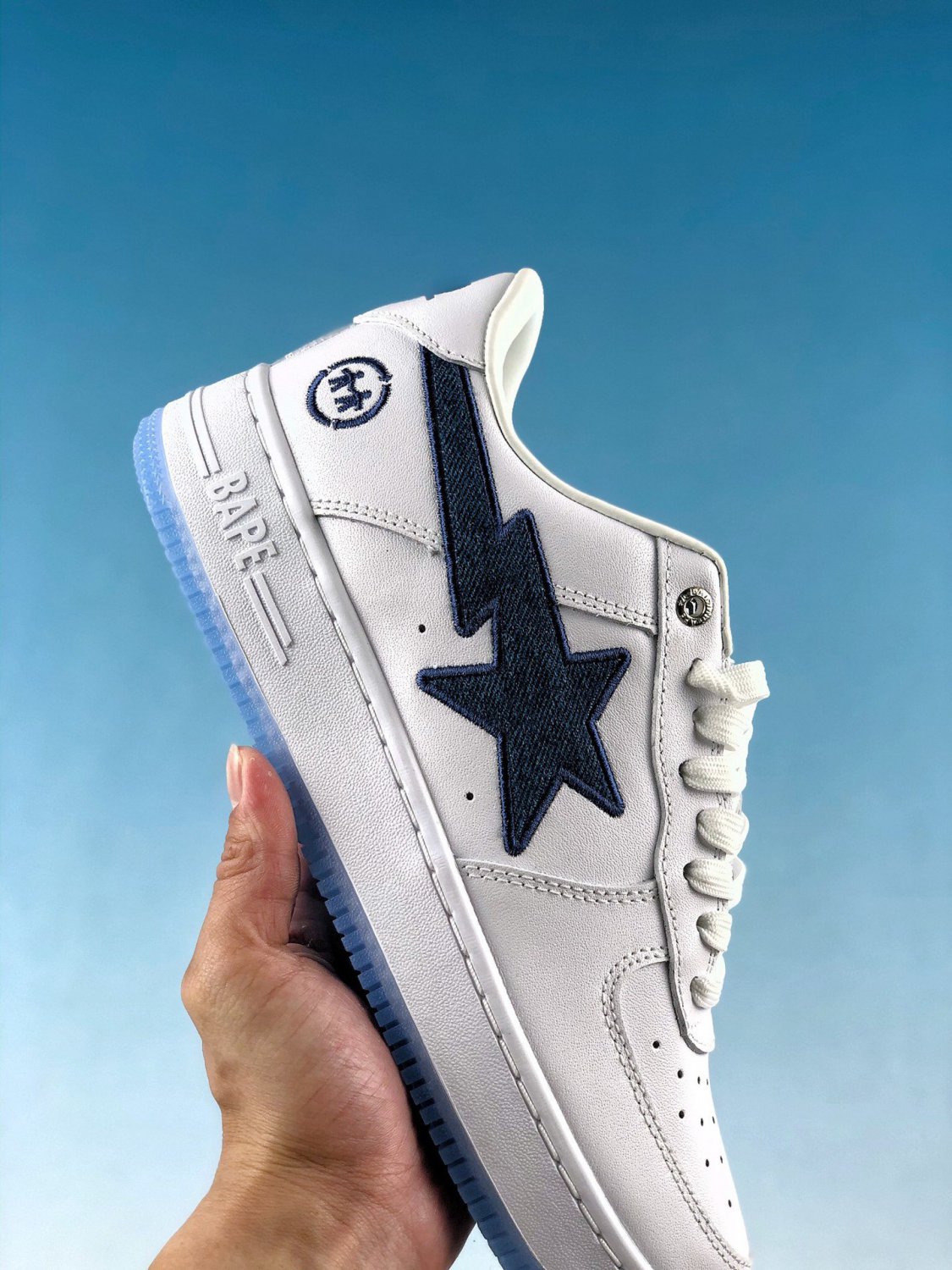 A Bathing Ape Bape SK8 Sta v2 Last Orgy White Blue Sneakers
