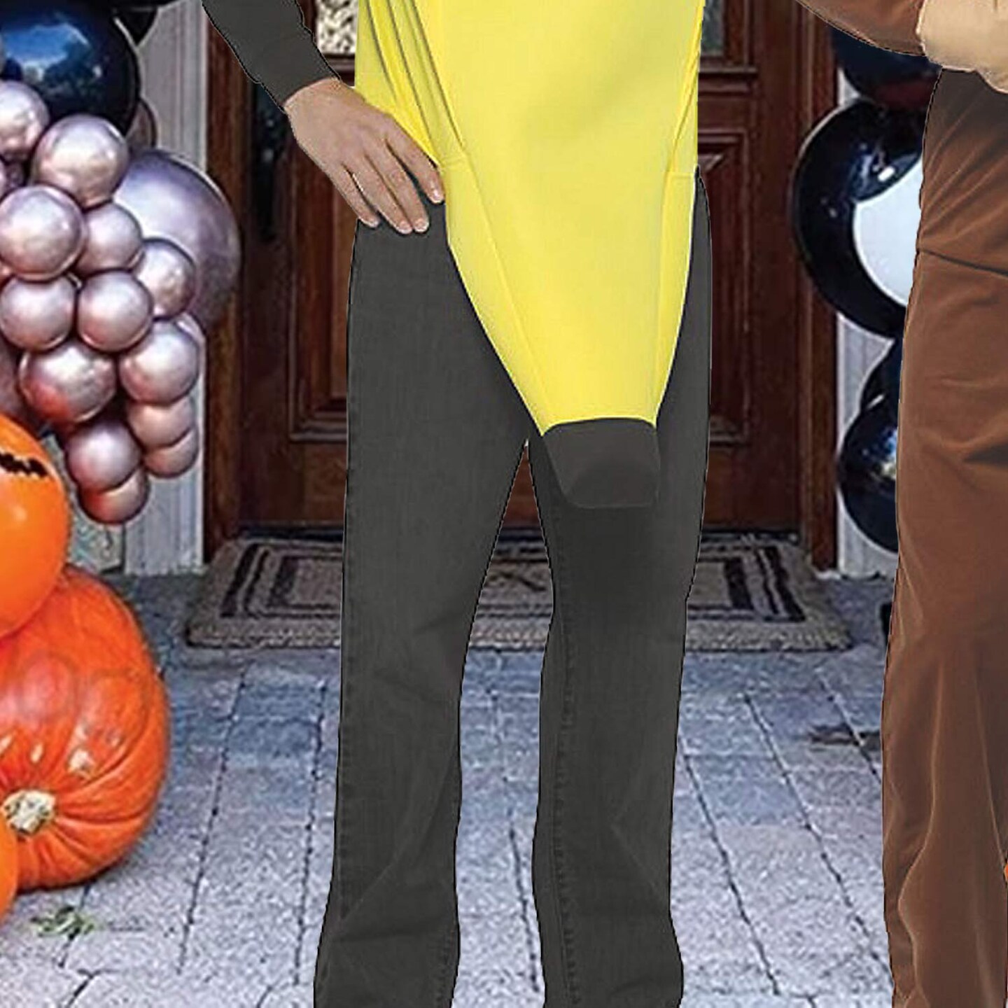 2 Pieces Banana and Monkey Couple Costume Polyester Easy Wear Fun Outfit