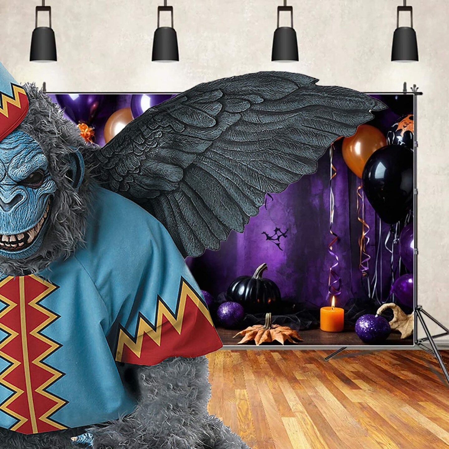 Adult Winged Monkey Costume Top Pants Mask Hands Feet Wings and Tail