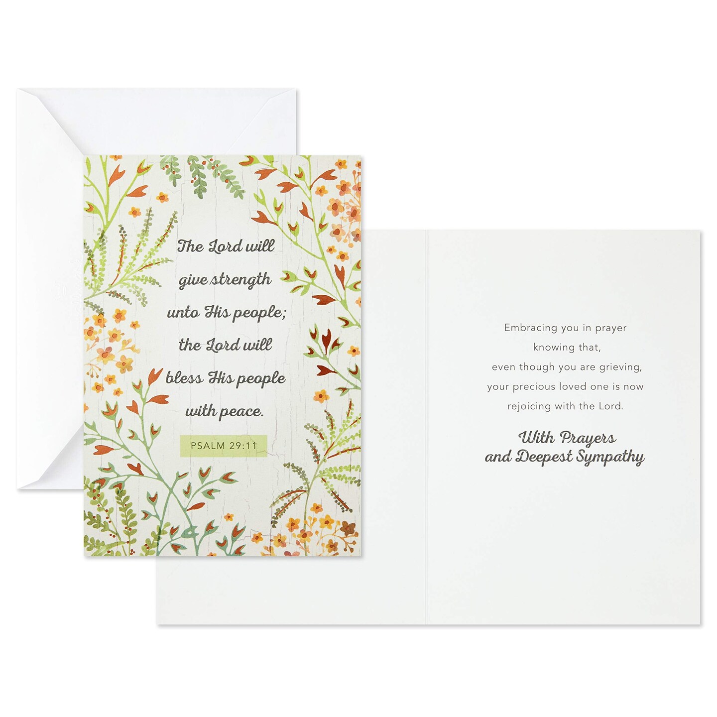 Assorted Religious Sympathy Cards, Floral Wreaths (12 Cards with Envelopes)