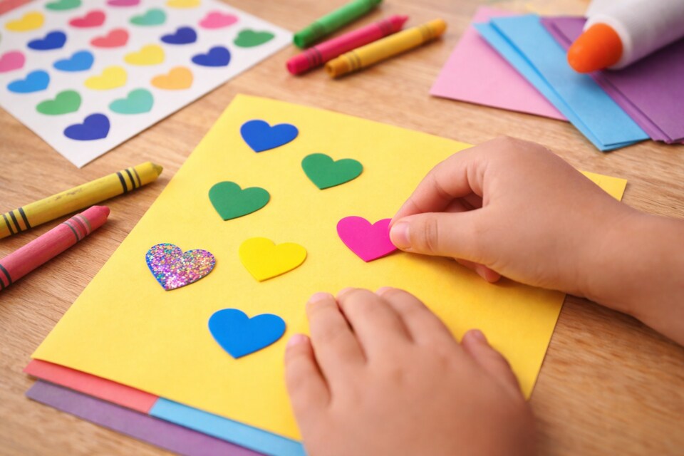 Colorful Heart Stickers – 25 Sheets Pack Bright Heart Stickers for Kids Crafts, Classroom Rewards & Decorations