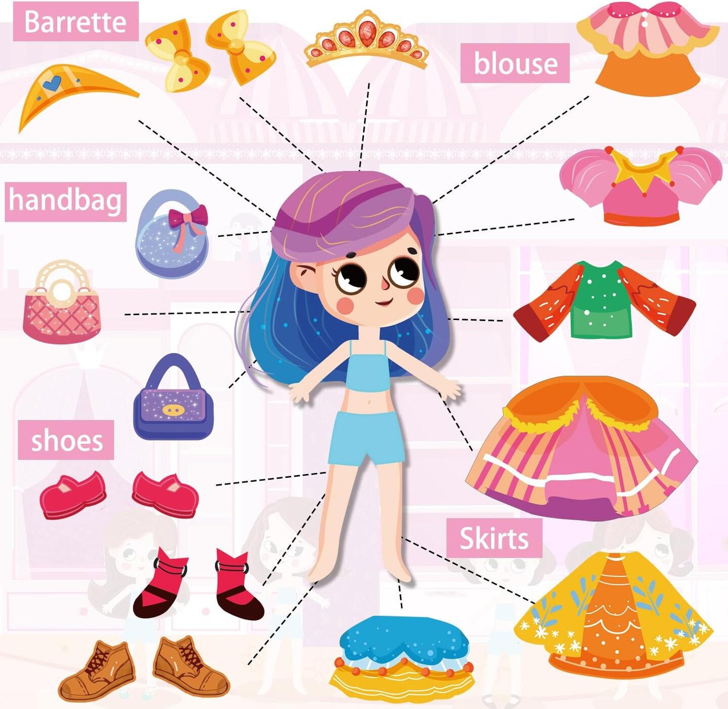 Dress Up Sticker Books for Girls Ages 2-4 4-8