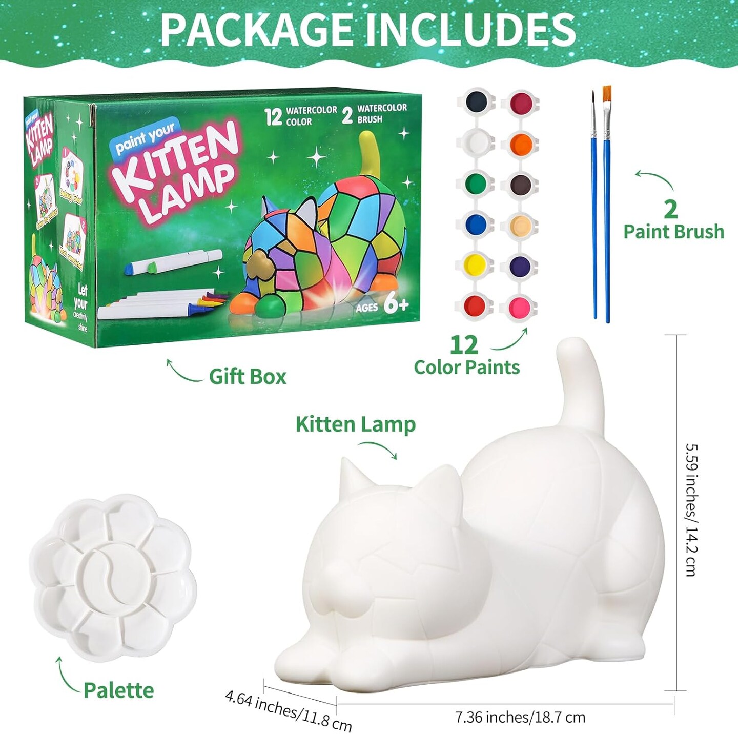 Paint Your Own Cat Lamp Kit (Cat)