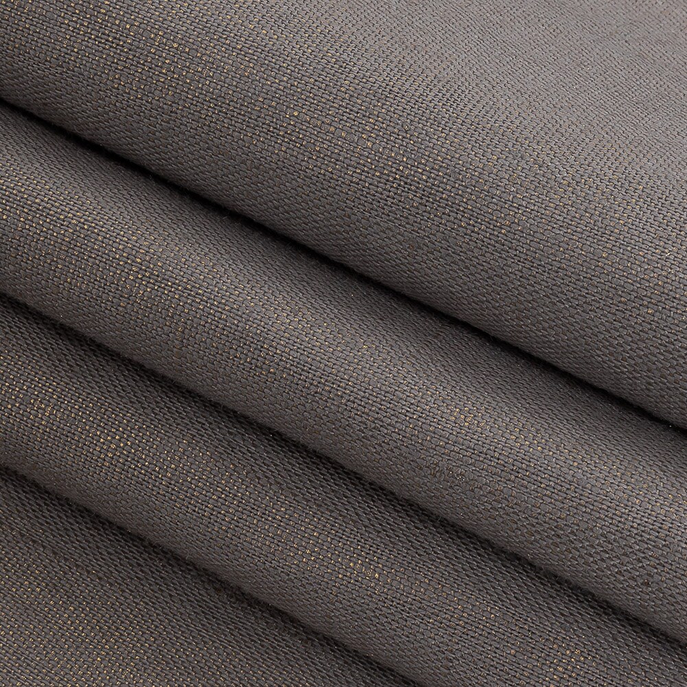 1 Yard Medium Weight Linen Woven with Metallic Foiling Silver Shadow and Gold Fabric