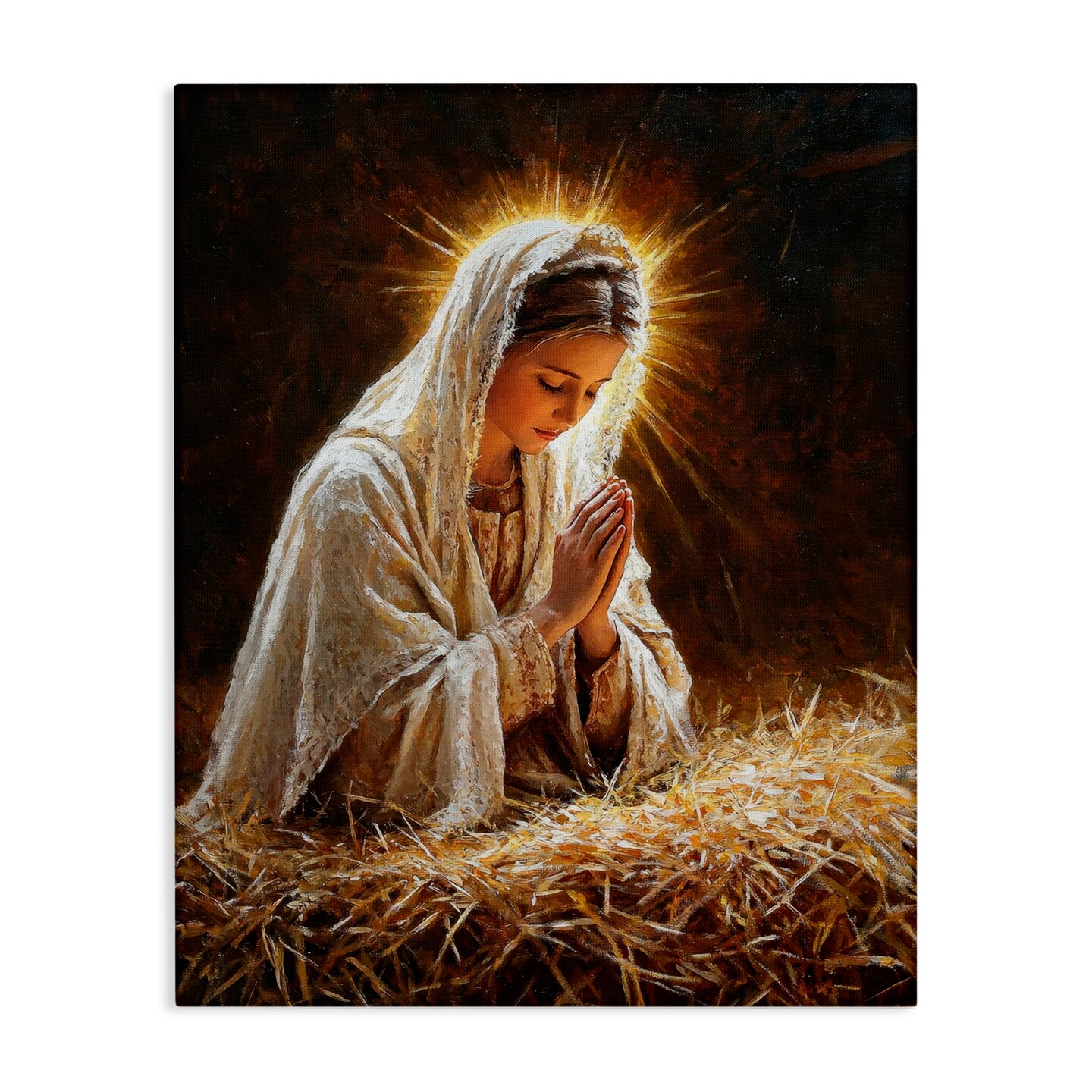 Stupell Industries Holy Mary Prayer Canvas, design by Petal Prints Design