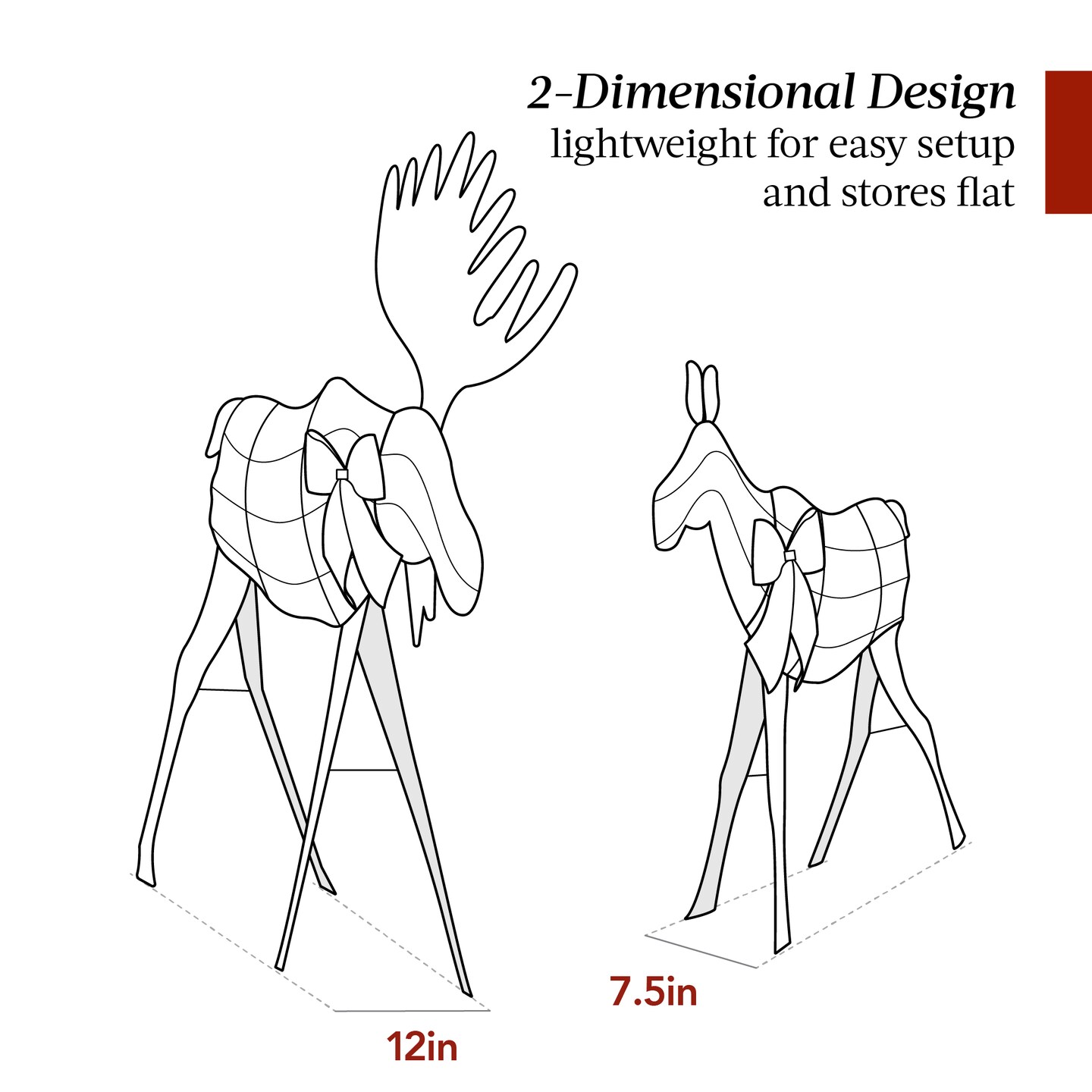 Best Choice Products 4ft 2-Piece Lighted 2D Christmas Moose Set Outdoor Décor w/ 125 LED Lights, Stakes