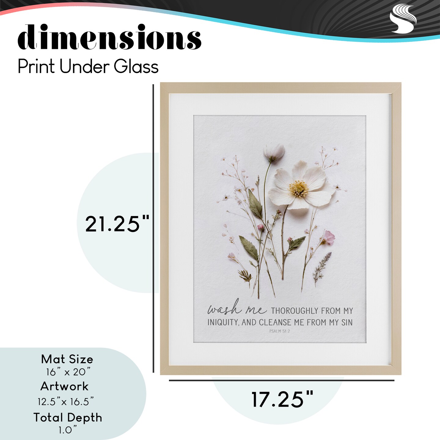 Stupell Industries Pressed Flower Proverb Framed Print Under Glass, design by Lettered and Lined