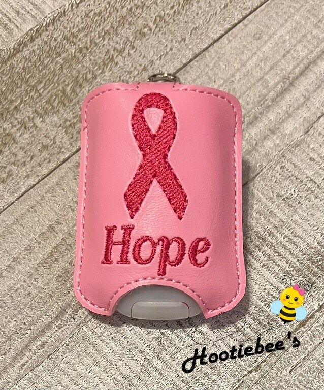 Breast Cancer Awareness Hand Sanitizer Holder and or Lip Balm