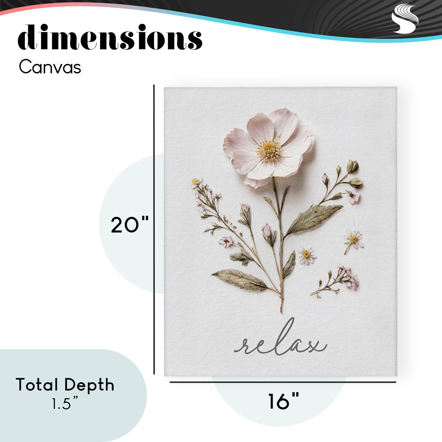 Stupell Industries Pressed Flowers Relax Canvas, design by Lettered and Lined