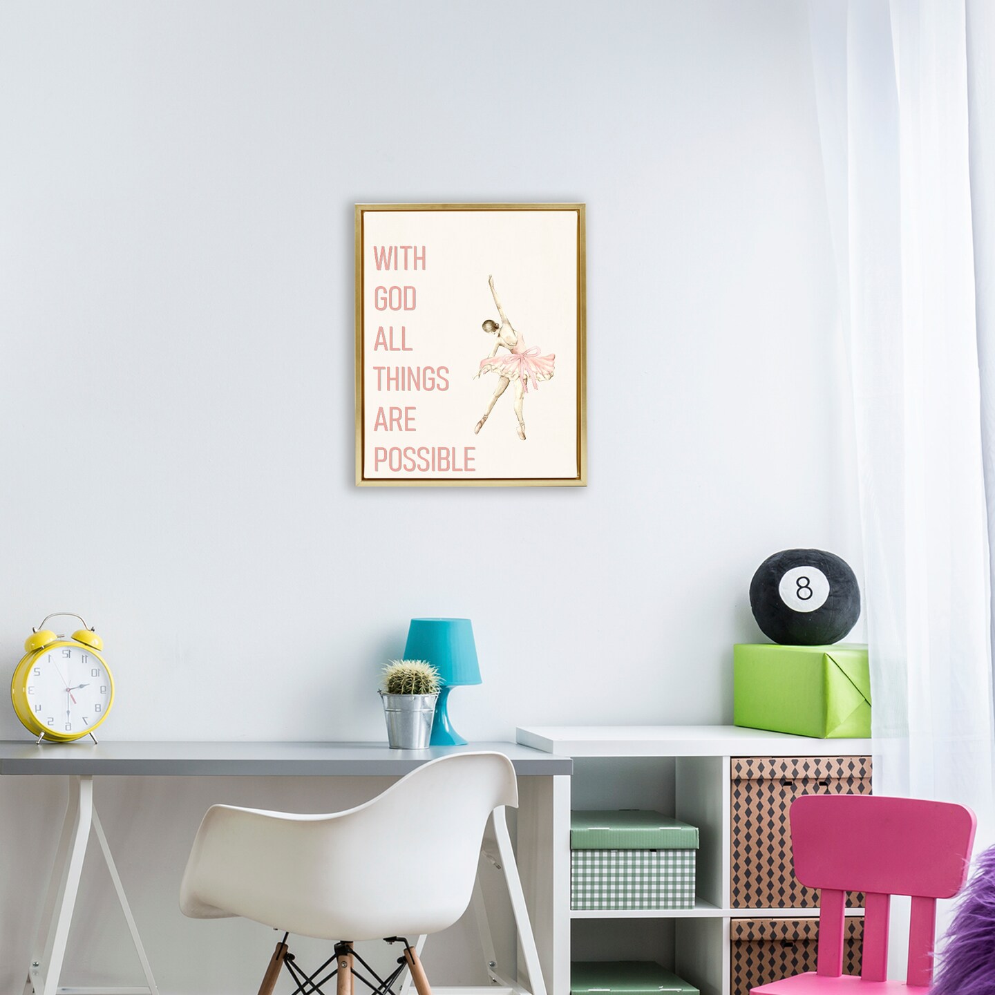 Stupell Industries All Things Possible Ballerina Floating Frame, design by Kim Allen