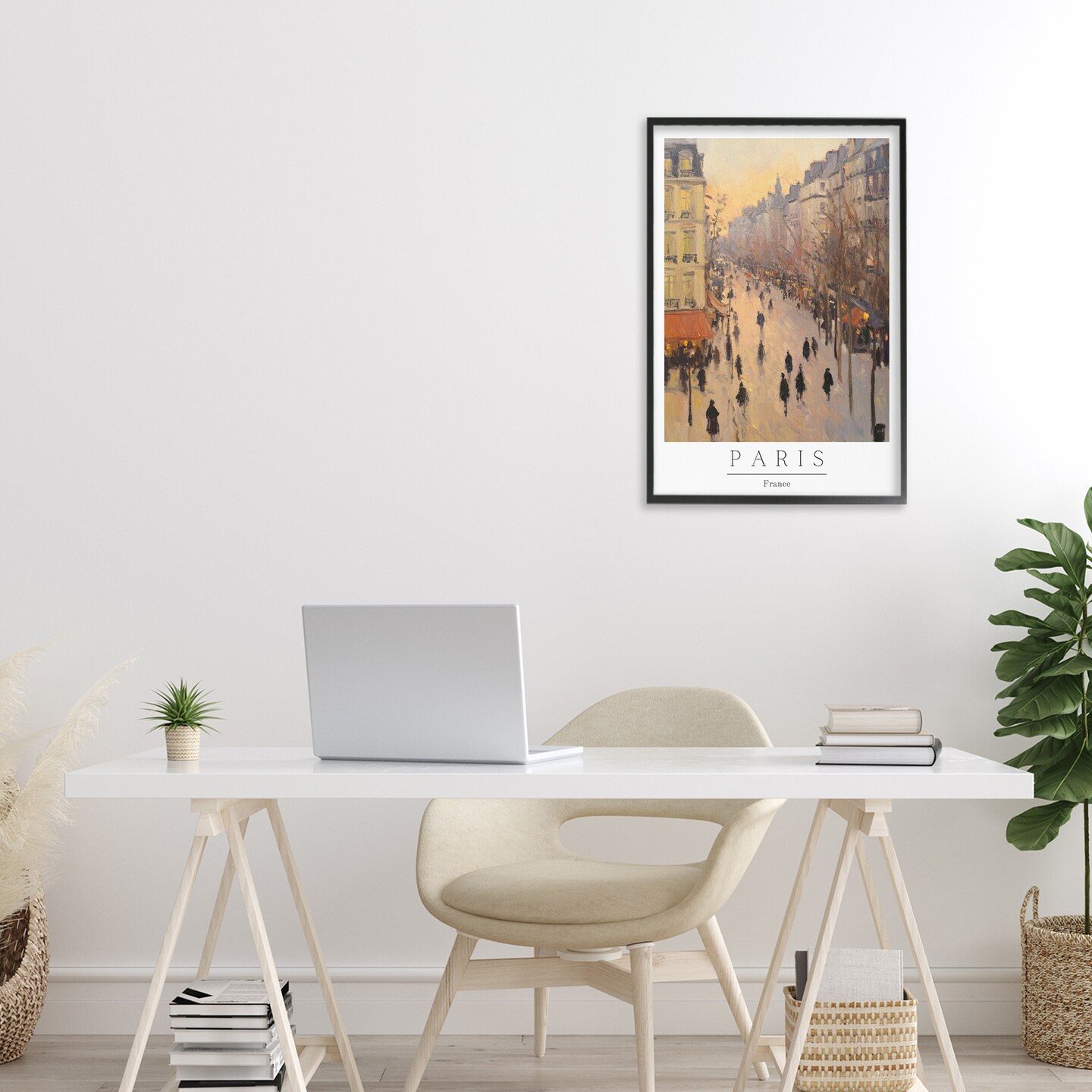 Stupell Industries Vintage Orange Paris Streets Framed Giclee, design by Petal Prints Design