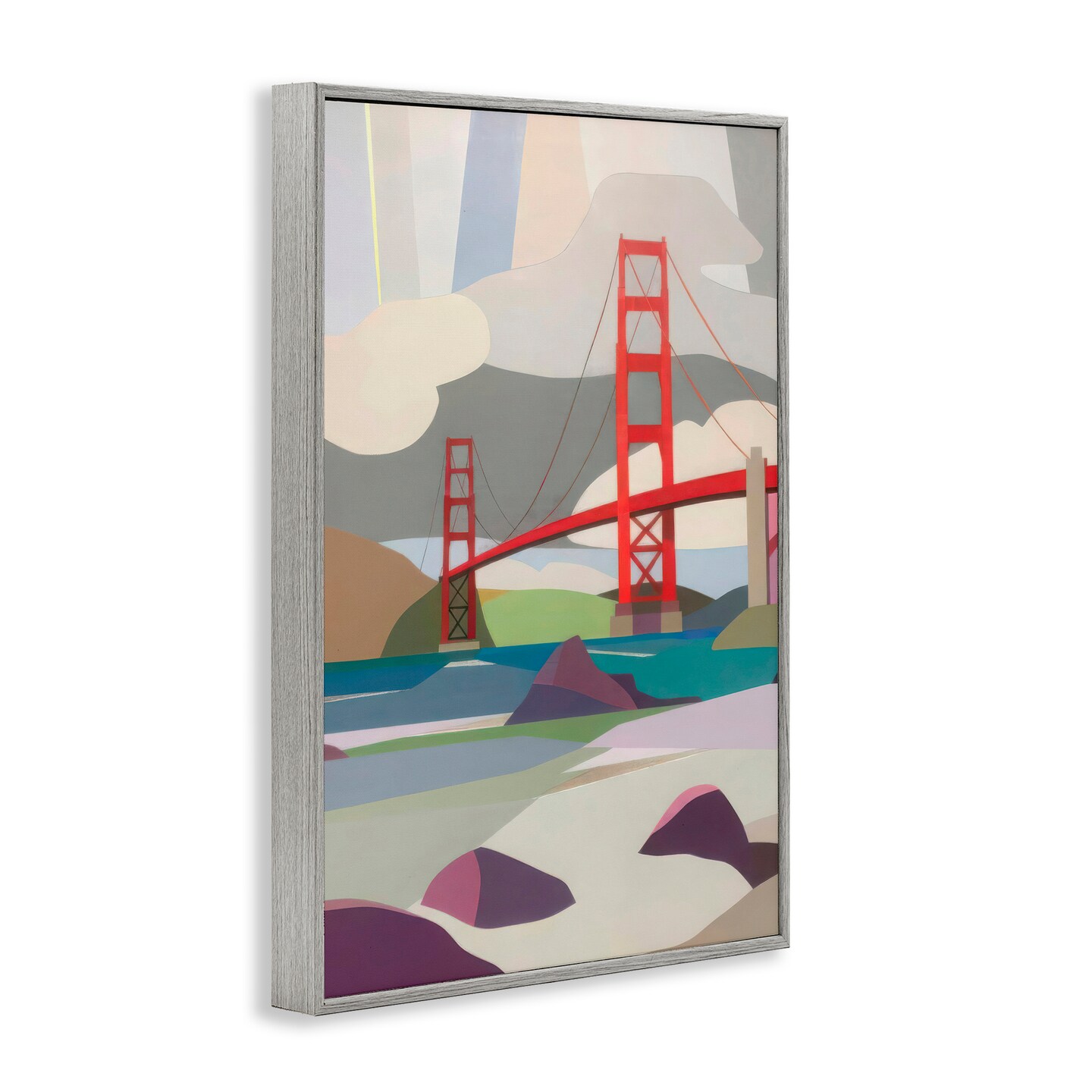 Stupell Industries Golden Gate Bridge Architecture Framed Giclee, design by Melba Browne