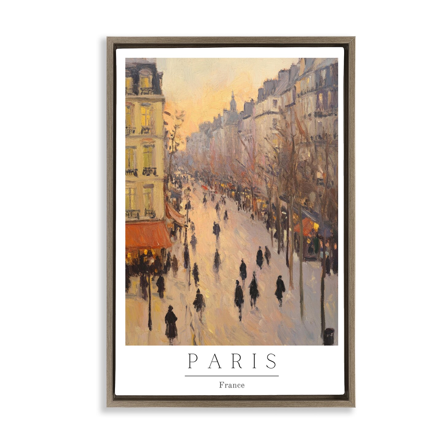 Stupell Industries Vintage Orange Paris Streets Floating Frame, design by Petal Prints Design