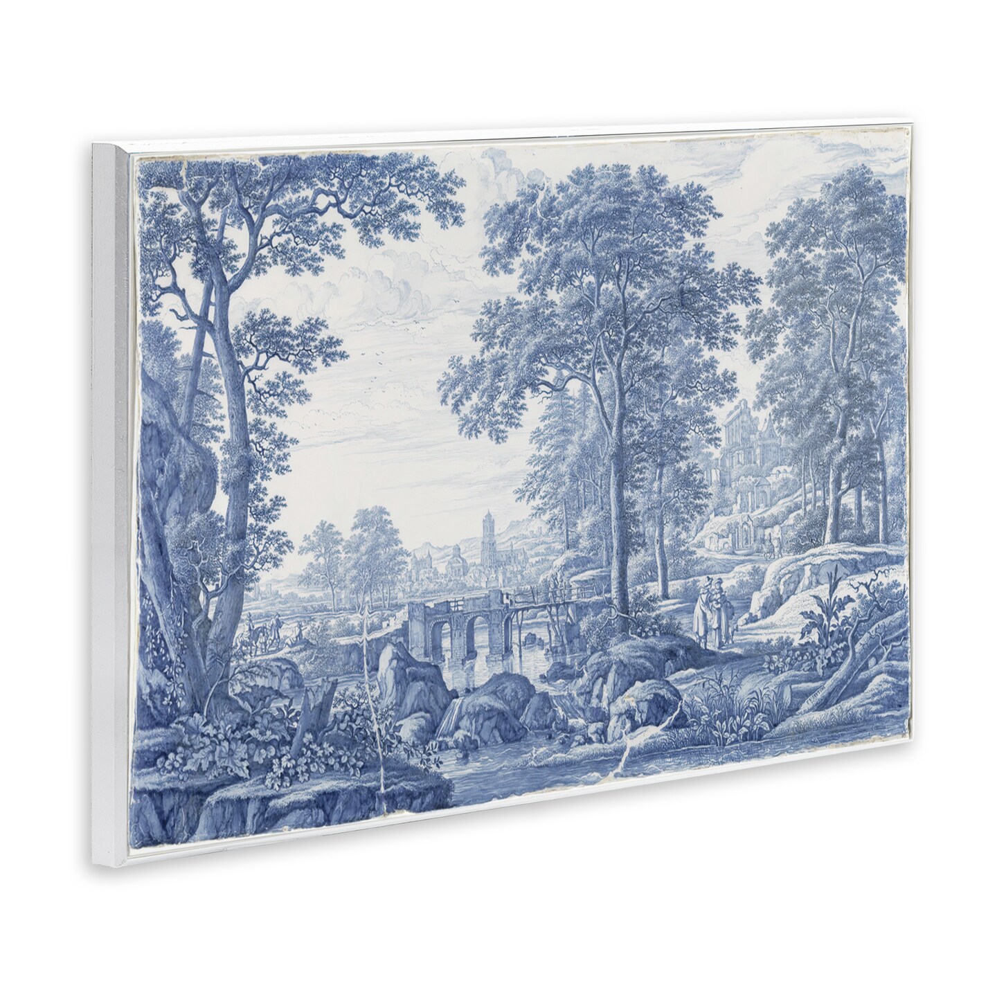 Stupell Industries Vintage Blue Tinted Toile Wall Plaque, design by Vintage Hustle