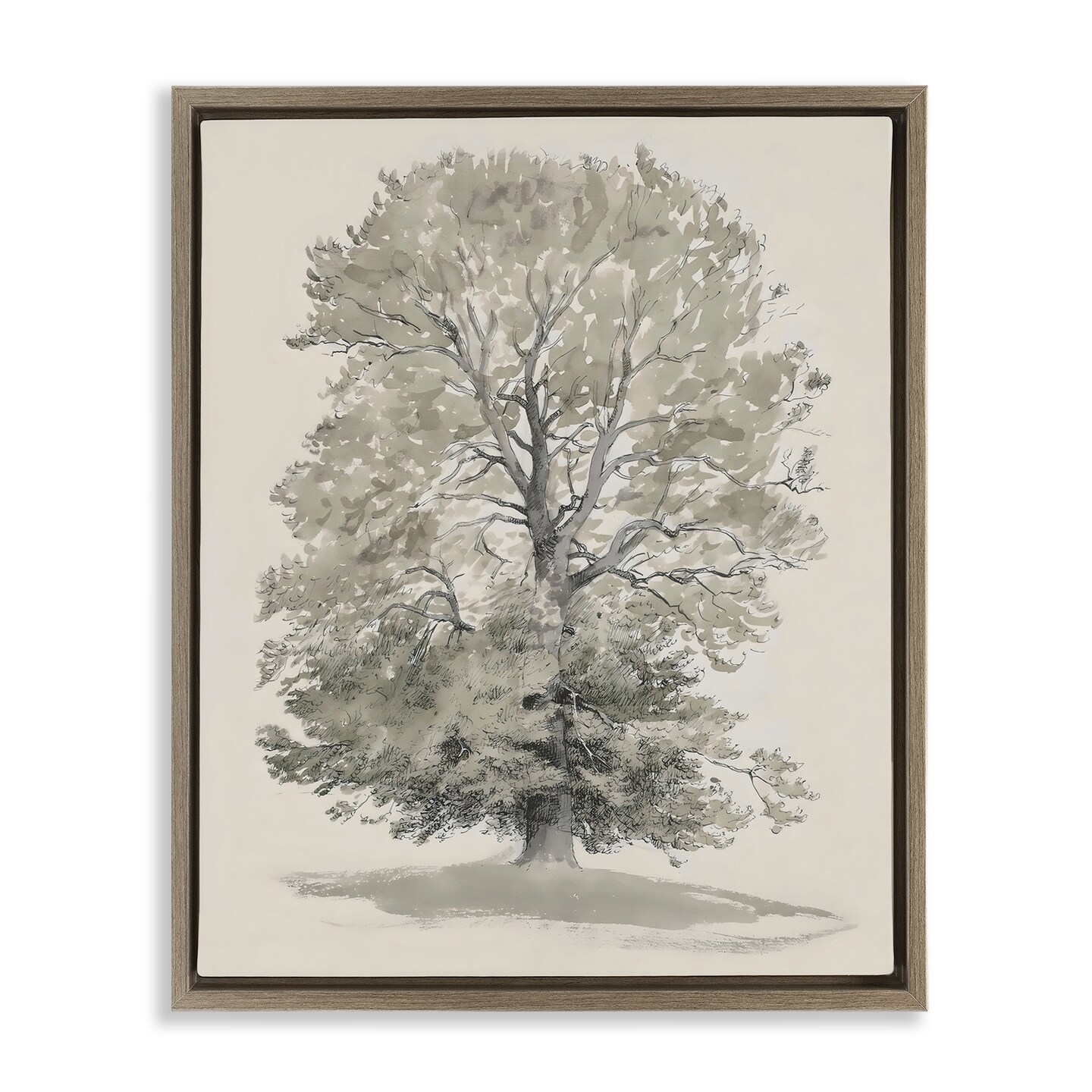 Stupell Industries Vintage Farmhouse Tall Tree Floating Frame, design by Riley B