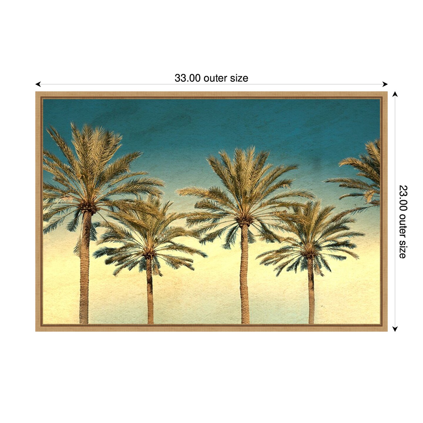 Distressed Palm Trees by Daniel Stein Framed Canvas Wall Art
