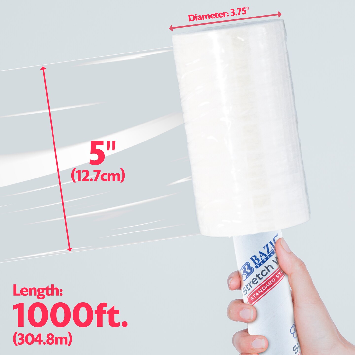 BAZIC 5&#x22; x 1000&#x27; Stretch Wrap Film