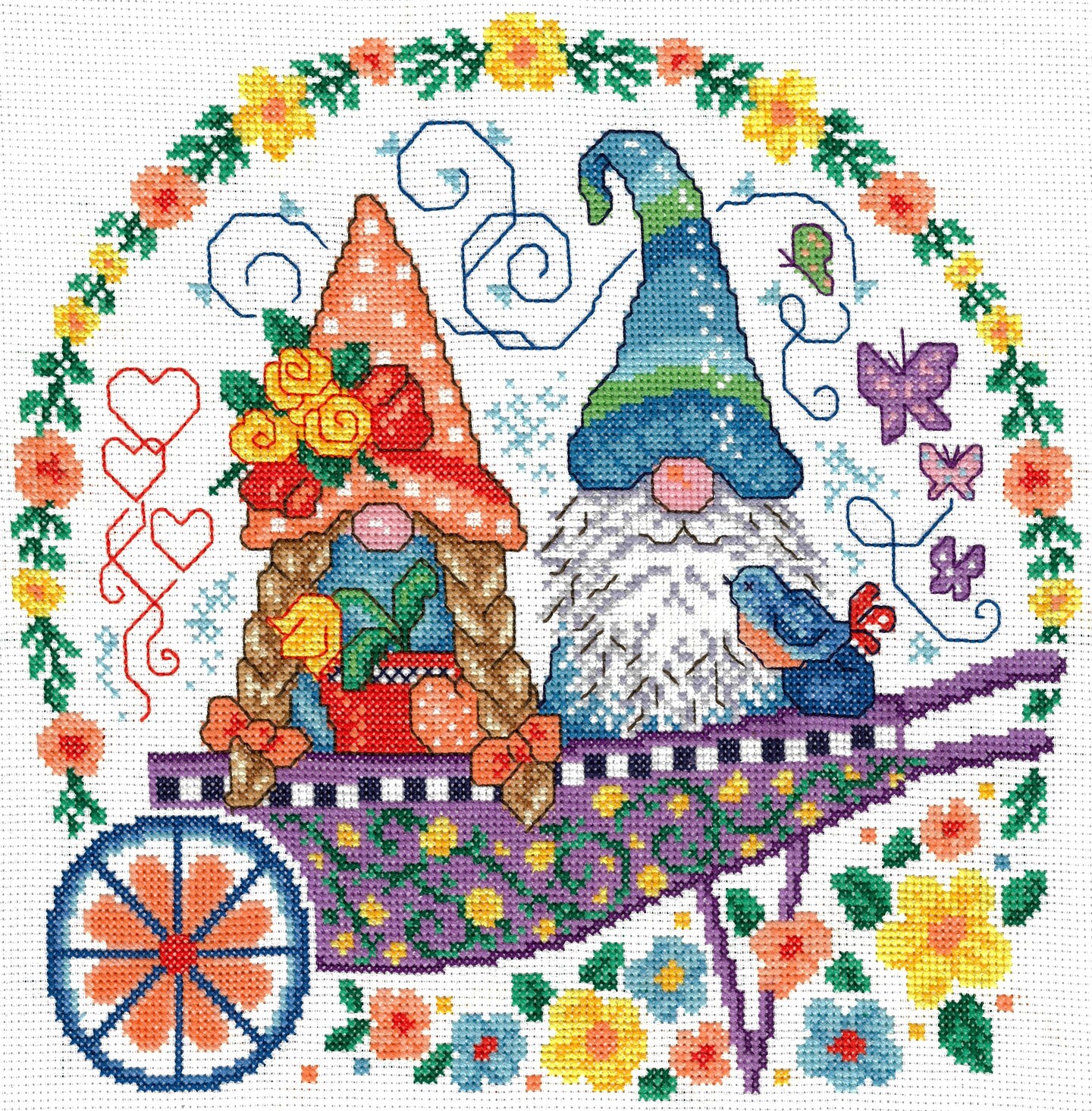 Imaginating Counted Cross Stitch Kit 10"X10"-Gnomes In The Garden
