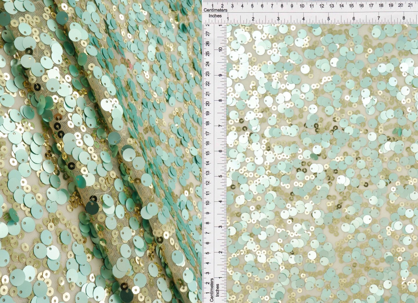 1 Yard Assorted Mesh Sequins Fabric, 58/60&#x2033; Wide Nylon Spandex Blend