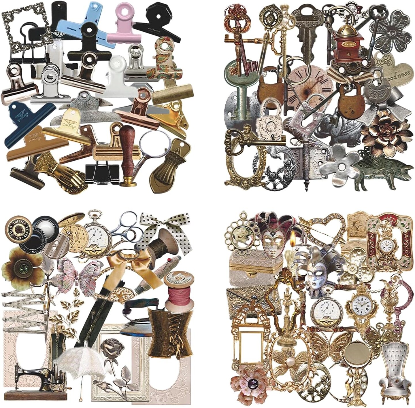 120 Pcs Vintage Scrapbook Supplies for Creative Journaling