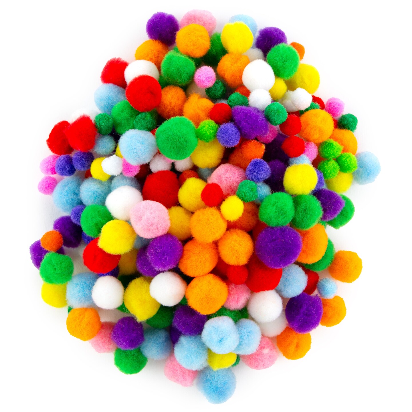 CousinDIY Pom Poms for Crafts, 300 Pieces - Assorted Size Multicolor Craft Pom Pom Balls for DIY Designs and Creative Projects - Primary
