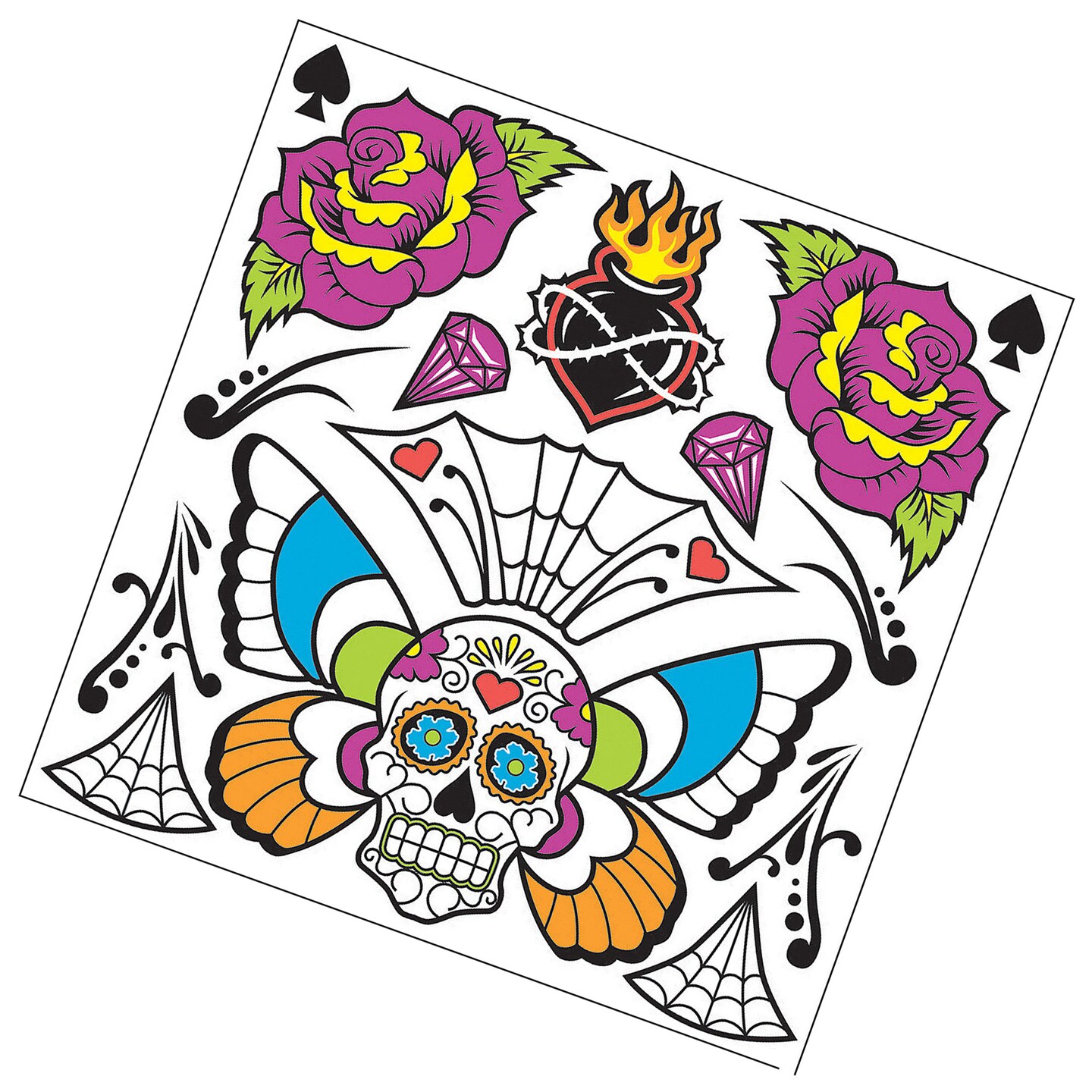Day Of The Dead Body Tattoo 6&#x22; x 6&#x22; Sheet