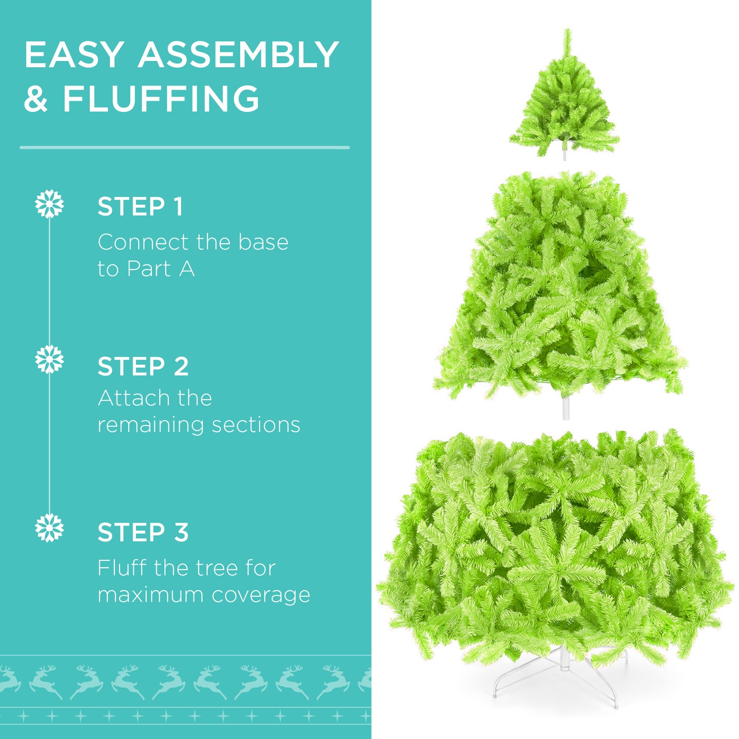 Best Choice Products Pre-Lit Lime Green Christmas Tree, Artificial Full Holiday Decoration w/ Incandescent Lights