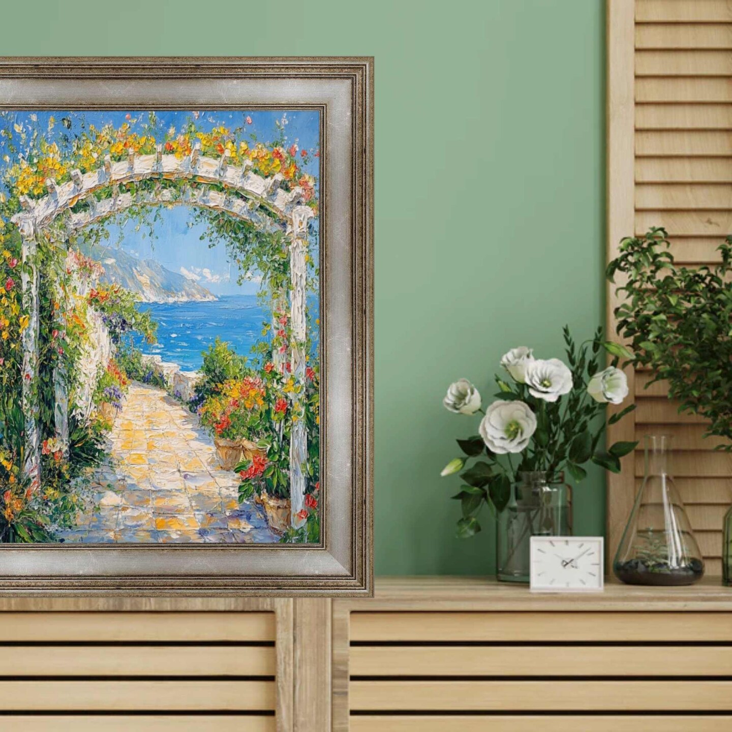 Vintage Antique Silver Flat Panel Picture Frame 16x16 frame