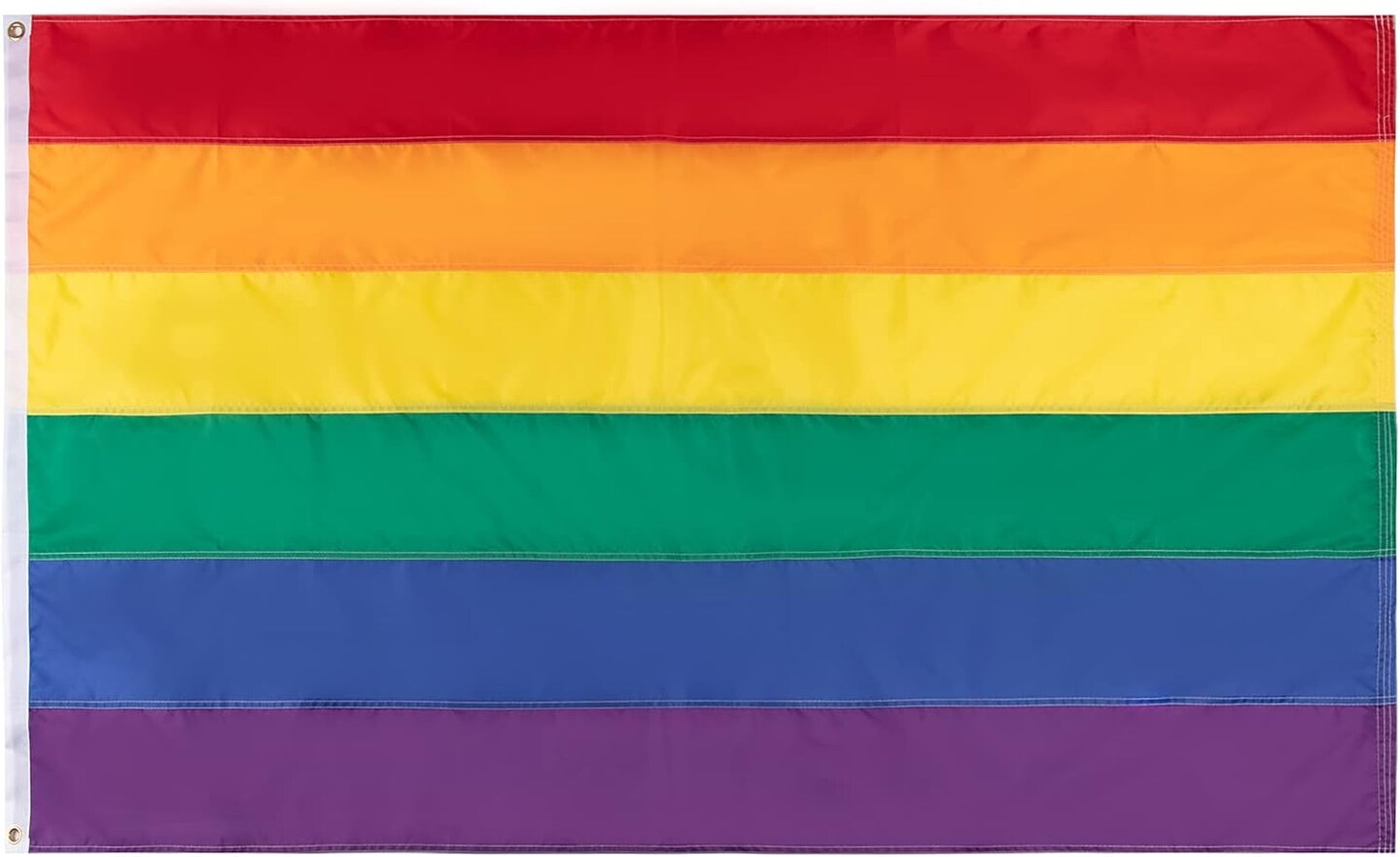 Gay Pride Rainbow Flag 3x5 FT,Heavy-Duty 420D Nylon Outdoor Gay Flag,Sewn Stripes UV Fade Resistant and Tough Brass Grommets&#xFF08;3 by 5 Foot)