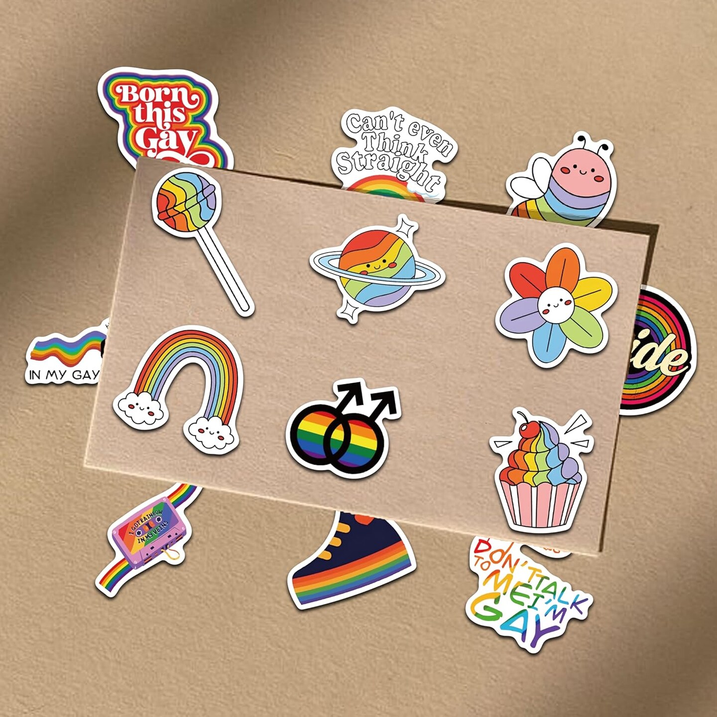 52PCS Pride Stickers Rainbow Stickers LGBTQ Vinyl Sticker Gay Graffiti Sticker for Laptop Pride Decorations Rainbow Accessories