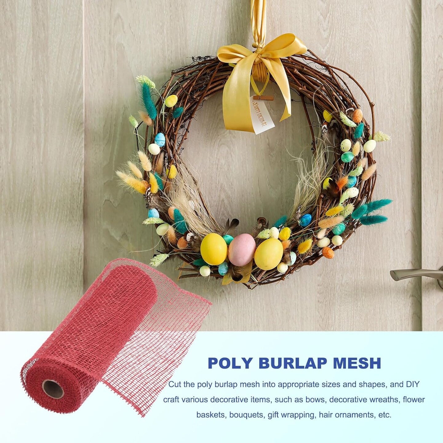 Poly Burlap Mesh for Wreath, Decorative Mesh Fabric Ribbon