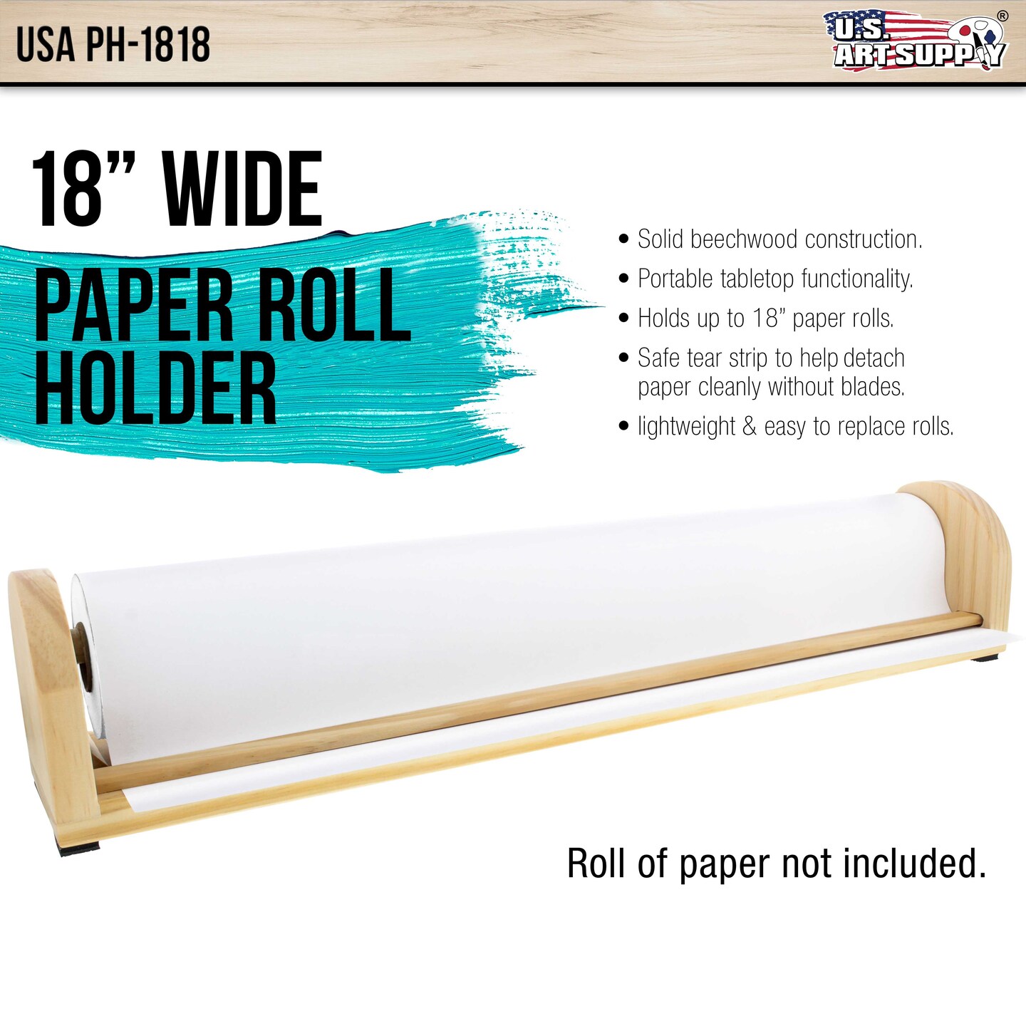 18 inch Wooden Tabletop Paper Holder &#x26; Dispenser